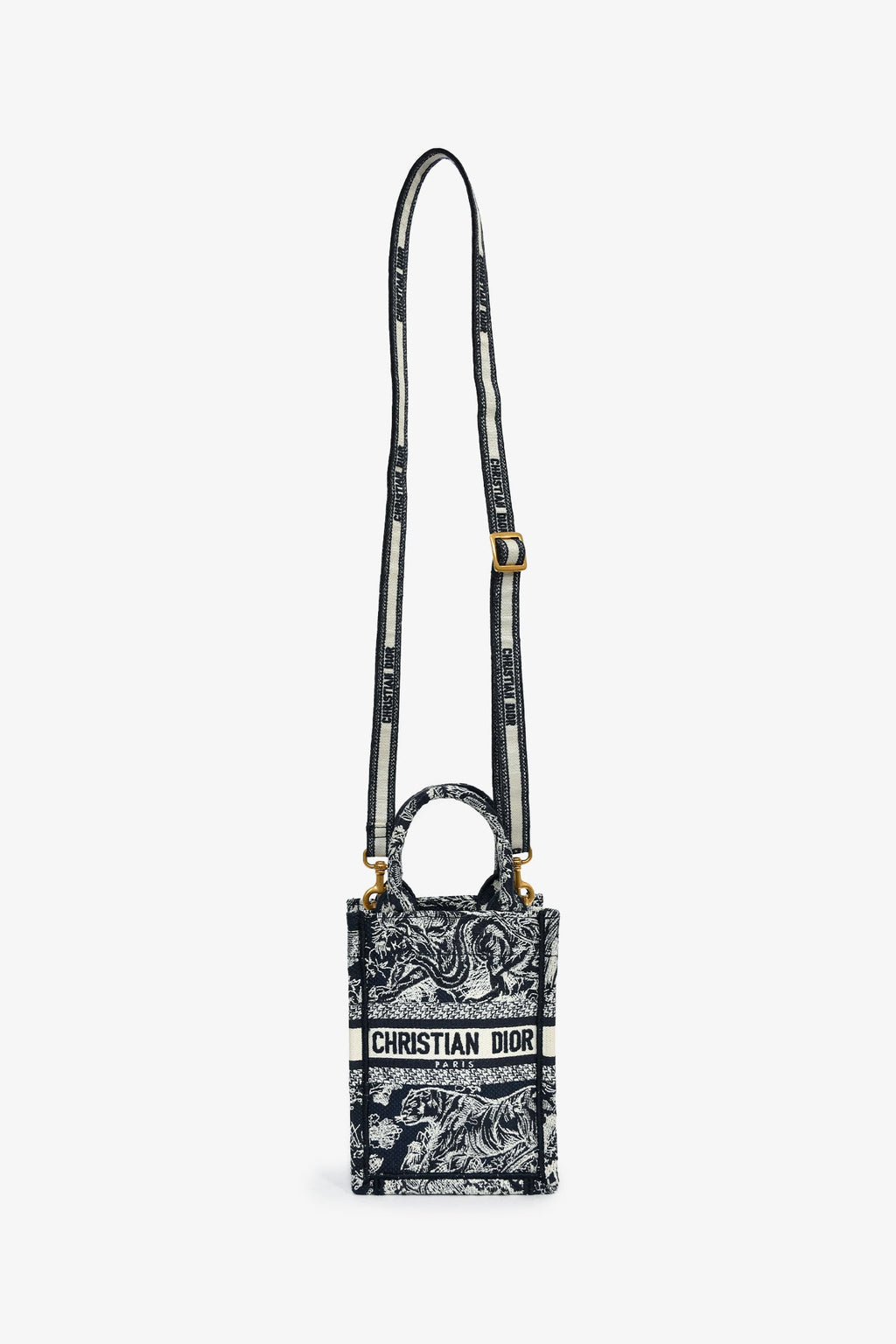 Christian Dior Navy/Cream 'Toile de Jouy' Vertical Mini Book Tote