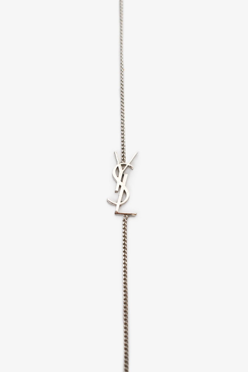 Saint Laurent Silver Toned 'Cassandre' Charm Bracelet