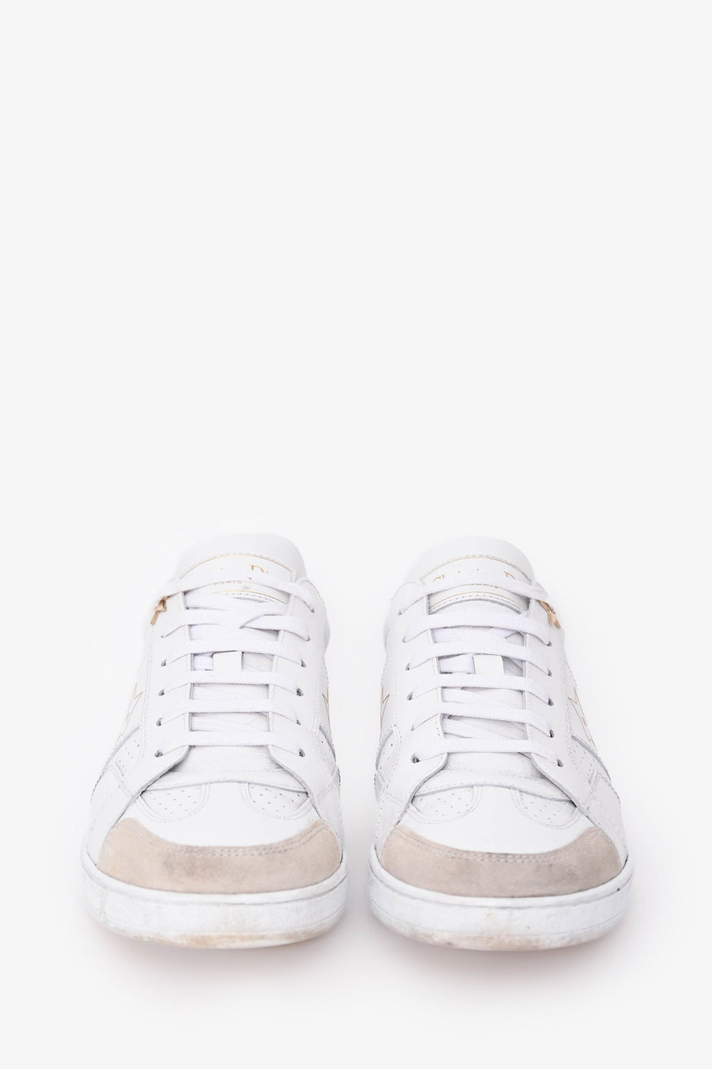 Christian Dior White Leather Star Sneakers Size 37