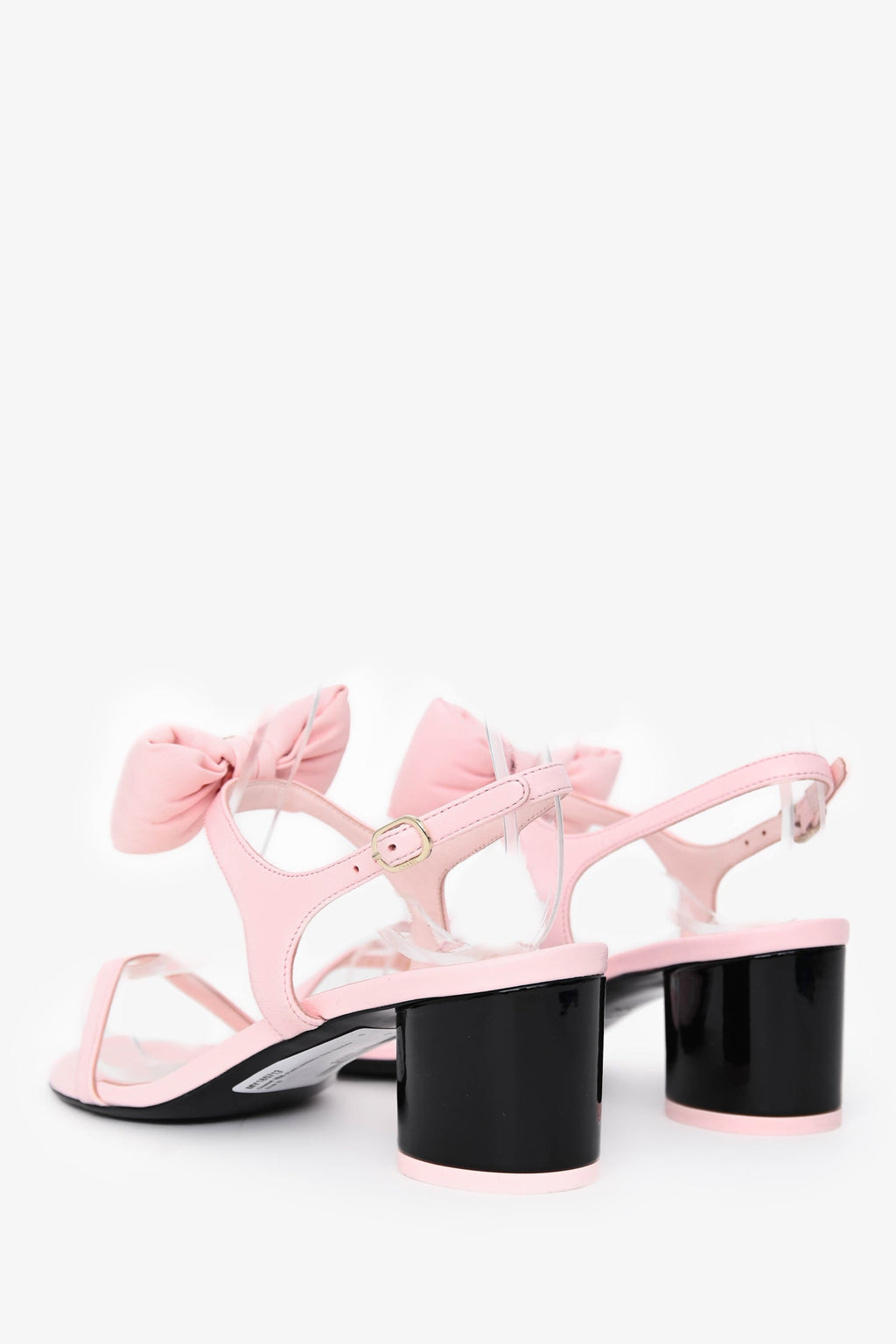 Pre-Loved Chanel™ 2025 Pink Lambskin Bow Sandals Size 37