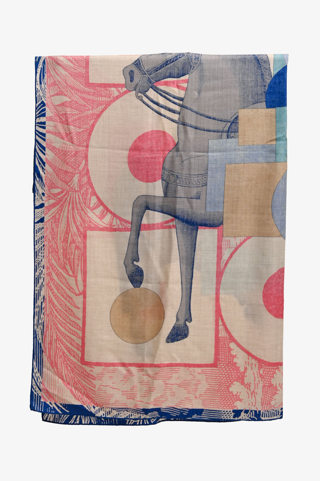 Hermès Pink Multicolour Cashmere/Silk 'Cavalier en Formes' 140