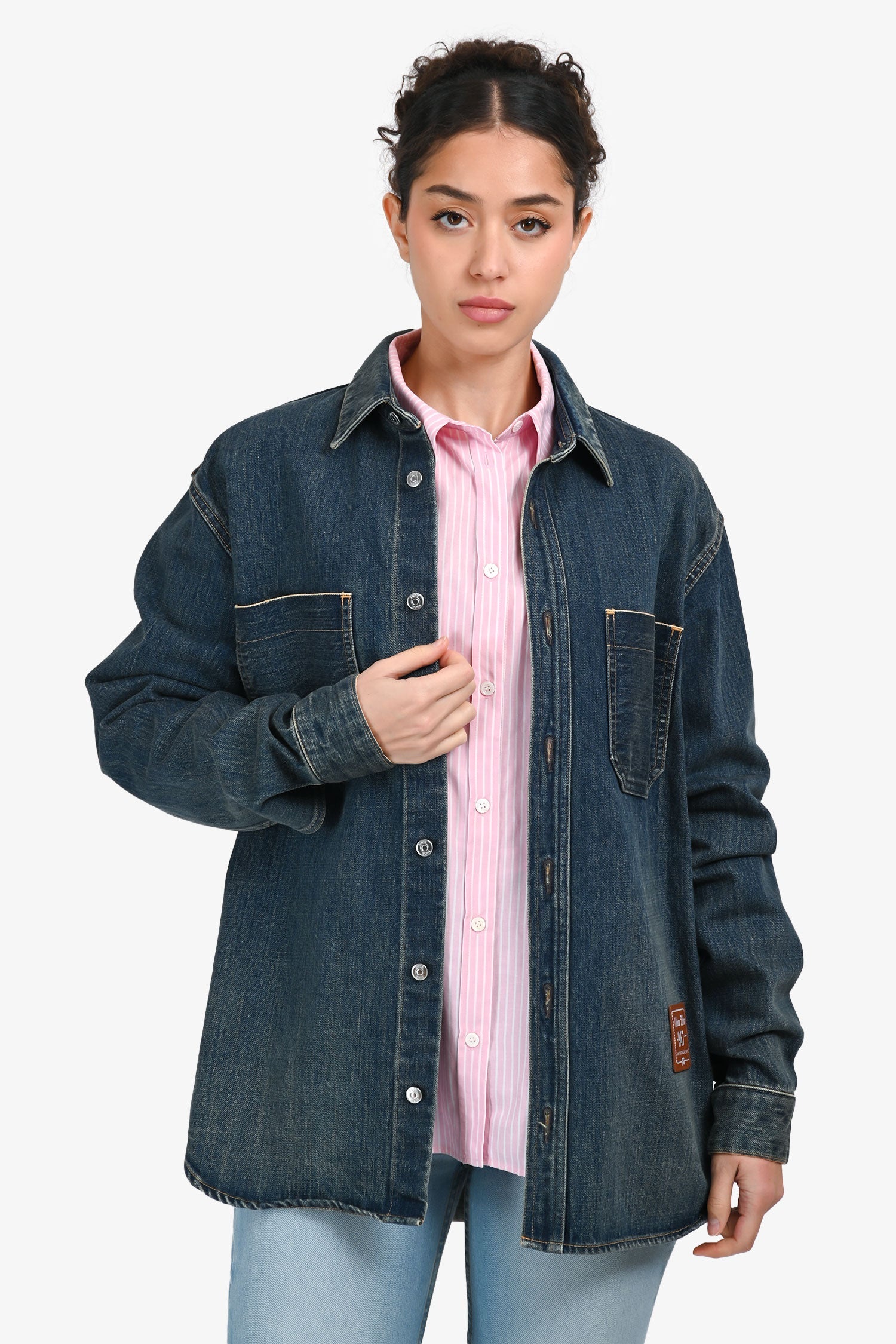 Christian Dior 2021 Blue Denim '1947' Patch Jacket Size 38