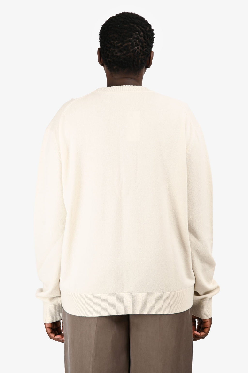 Christian Dior Cream Wool Graphic Crewneck Sweater Size XL