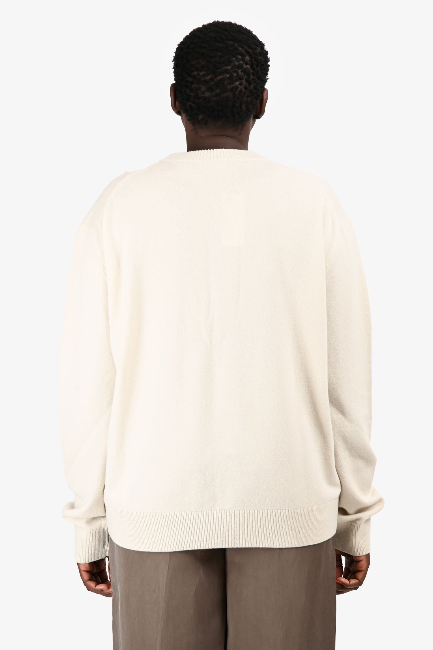 Christian Dior Cream Wool Graphic Crewneck Sweater Size XL