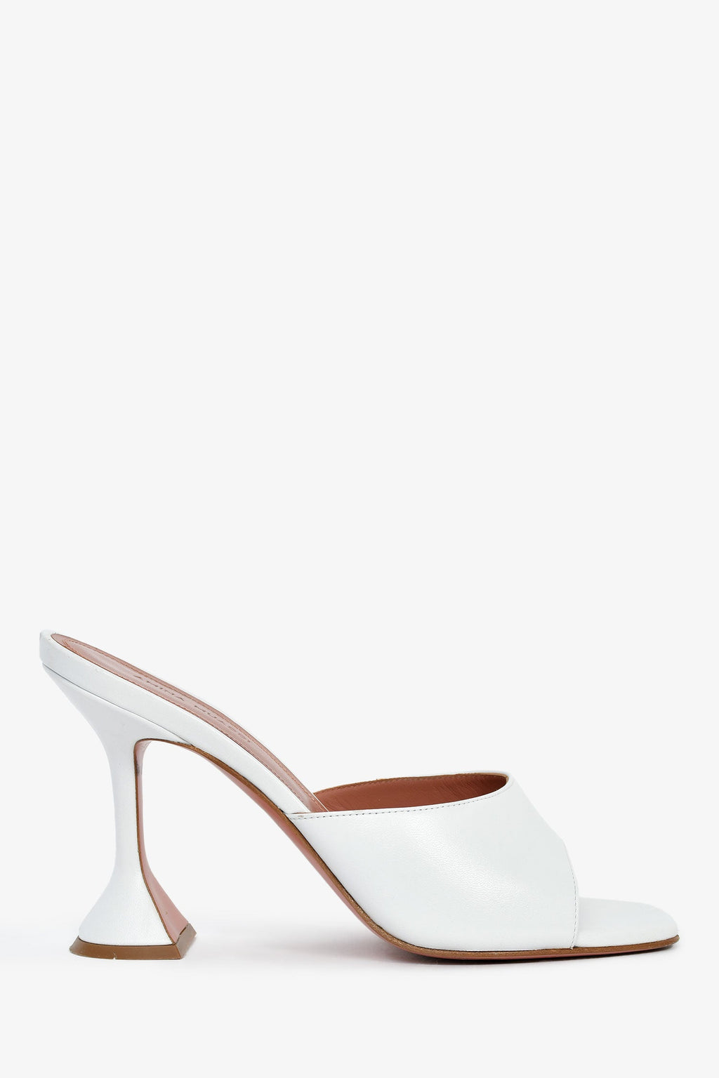 Amina Muaddi White Leather 'Lupita Slipper' Heels Size 39