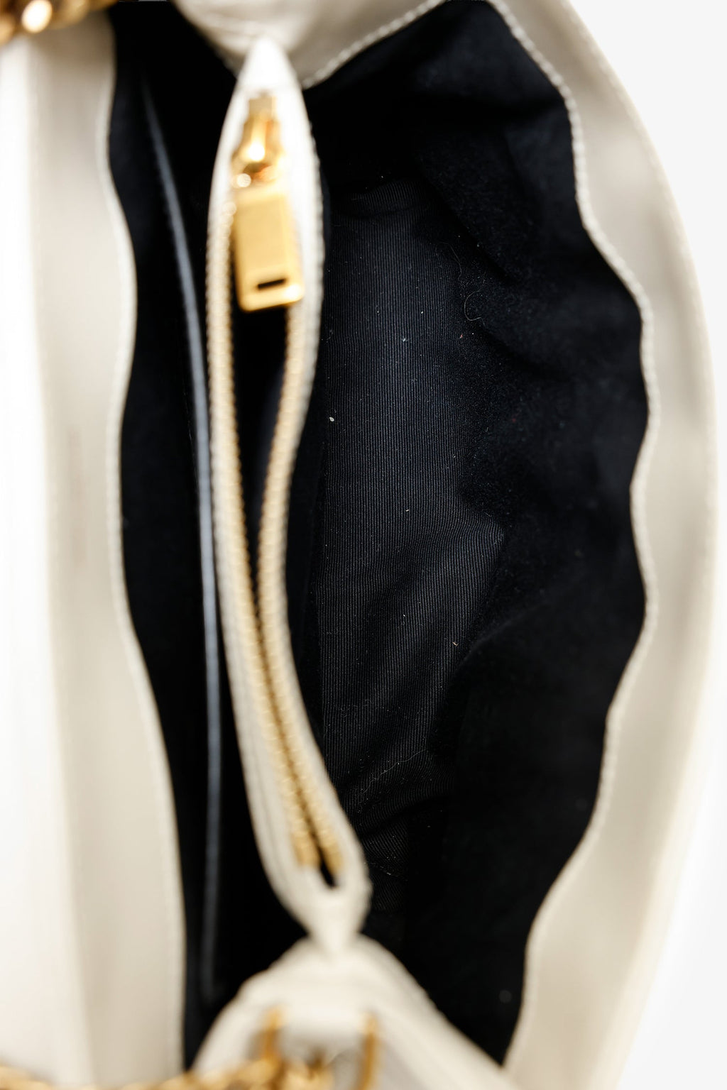 YSL Taupe Small Lou Lou Handbag With Gold Chain Strap
