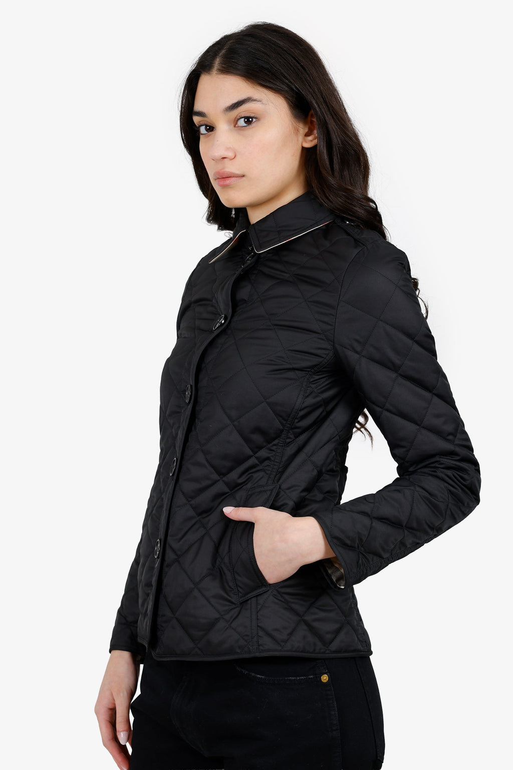 Burberry Black Quilted Jacket Size XS