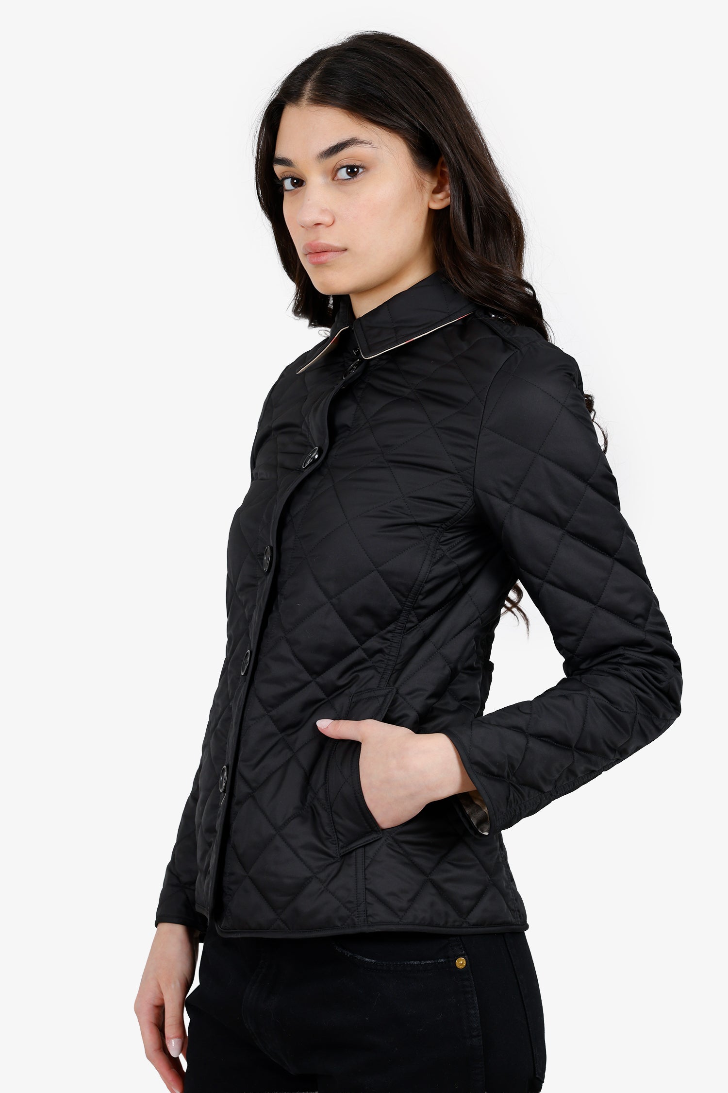 Burberry Black Quilted Jacket Size XS