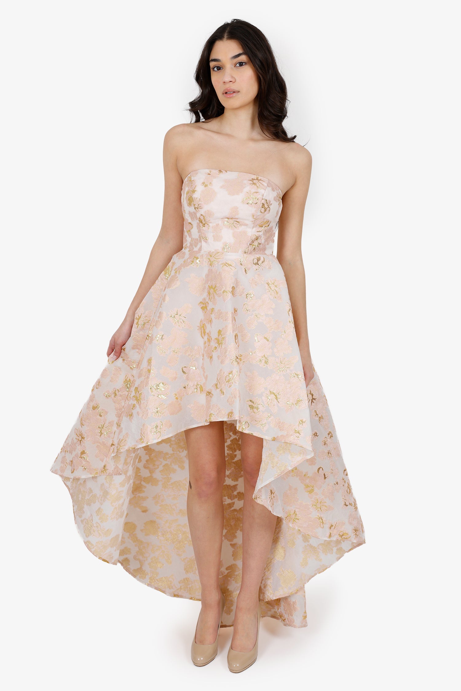 Jadore Pink/Gold High Low Dress Size 10