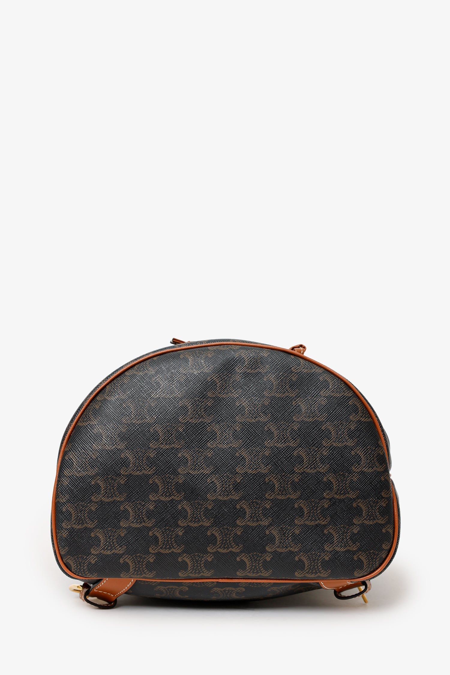 Celine Brown Triomphe Canvas/Calfskin Medium Backpack