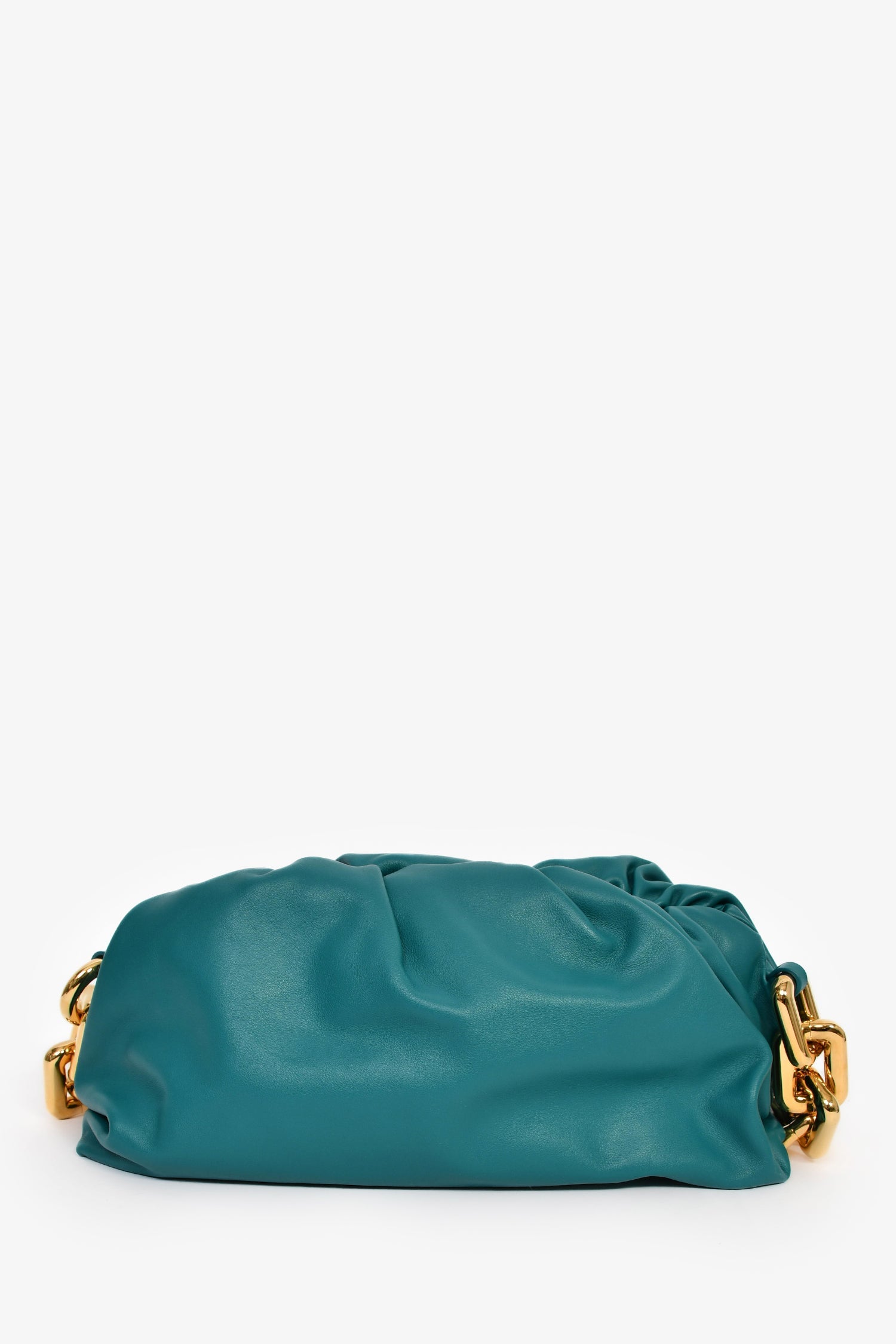 Bottega Veneta Teal Leather 'Chain Pouch' Shoulder Bag