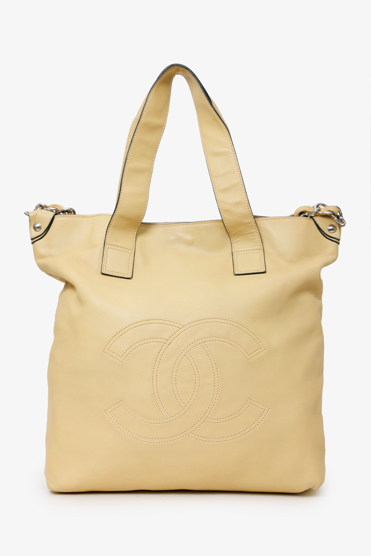 Pre-Loved Chanel™ Beige Lambskin Large Edgy Tote Bag