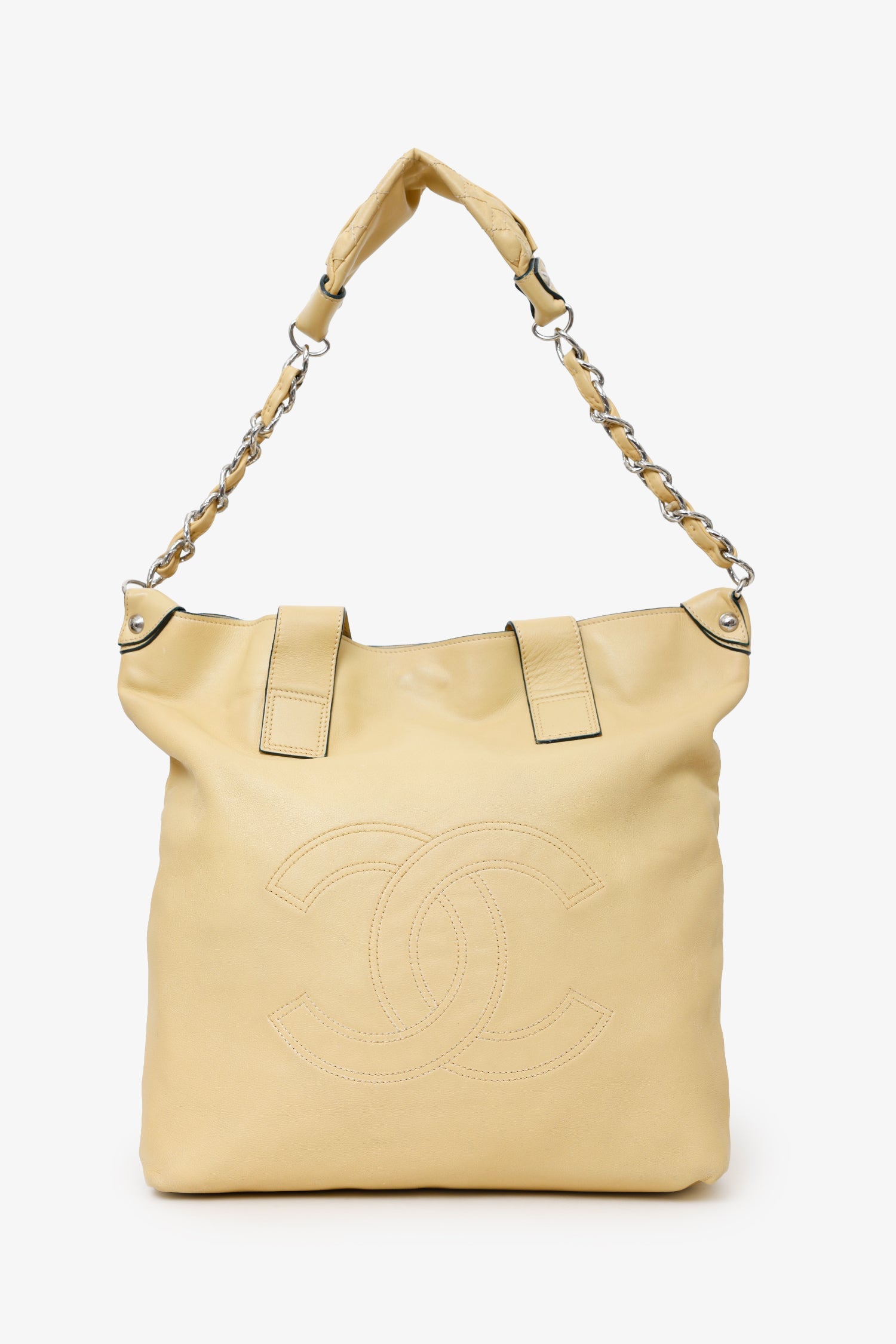 Pre-Loved Chanel™ Beige Lambskin Large Edgy Tote Bag