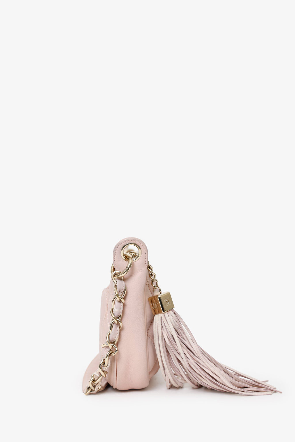 Pre-Loved Chanel™ 2004-05 Pink Quilted Leather Tassel Timeless Pochette