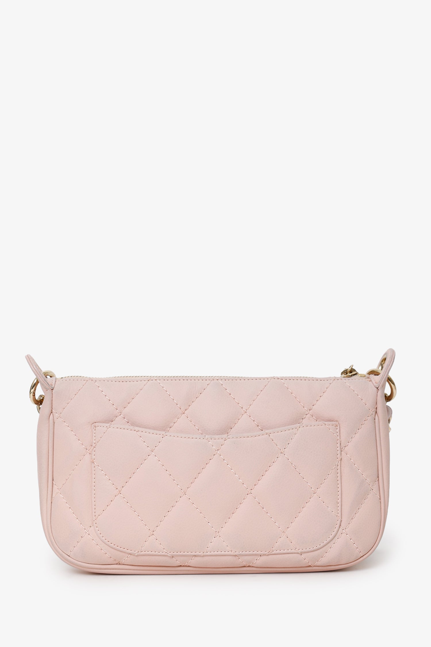Pre-Loved Chanel™ 2004-05 Pink Quilted Leather Tassel Timeless Pochette