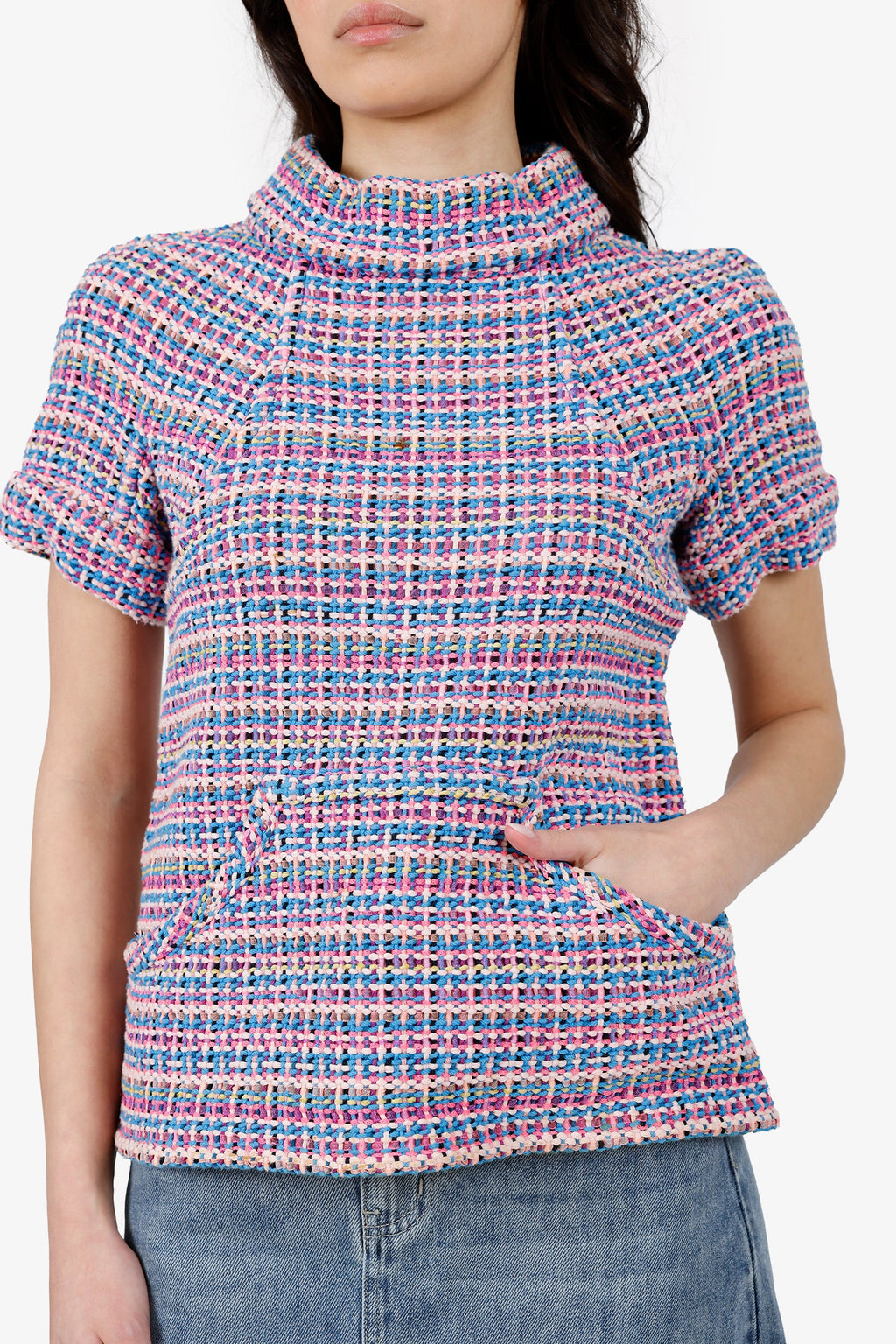 Pre-Loved Chanel™ Pink Tweed Short Sleeve Top Size 38