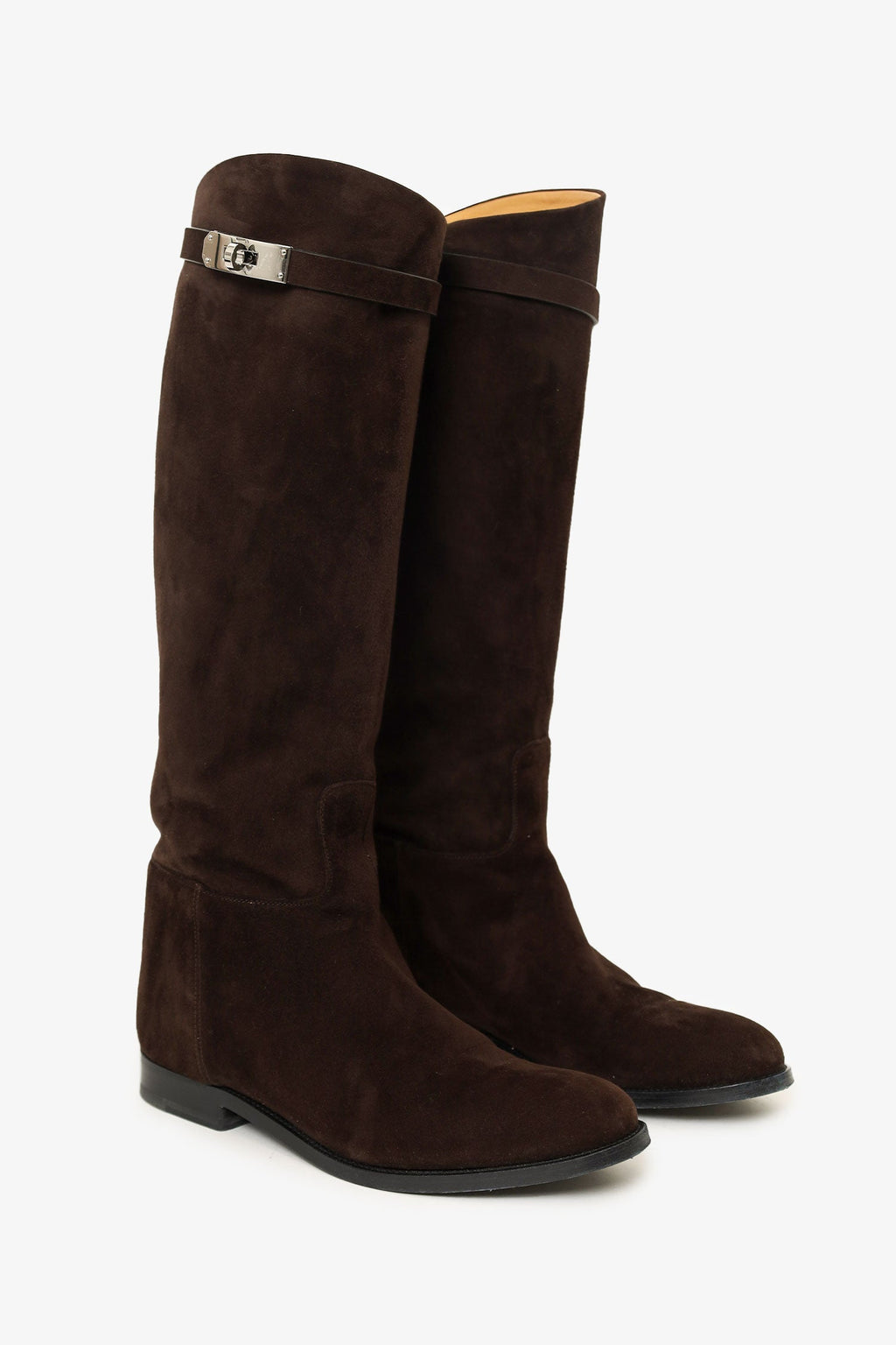 Hermes Brown Suede 'Jumping' Riding Boots Size 39
