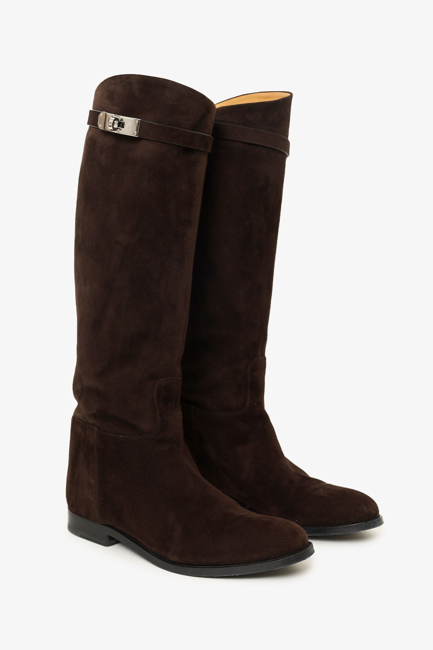 Hermes Brown Suede 'Jumping' Riding Boots Size 39