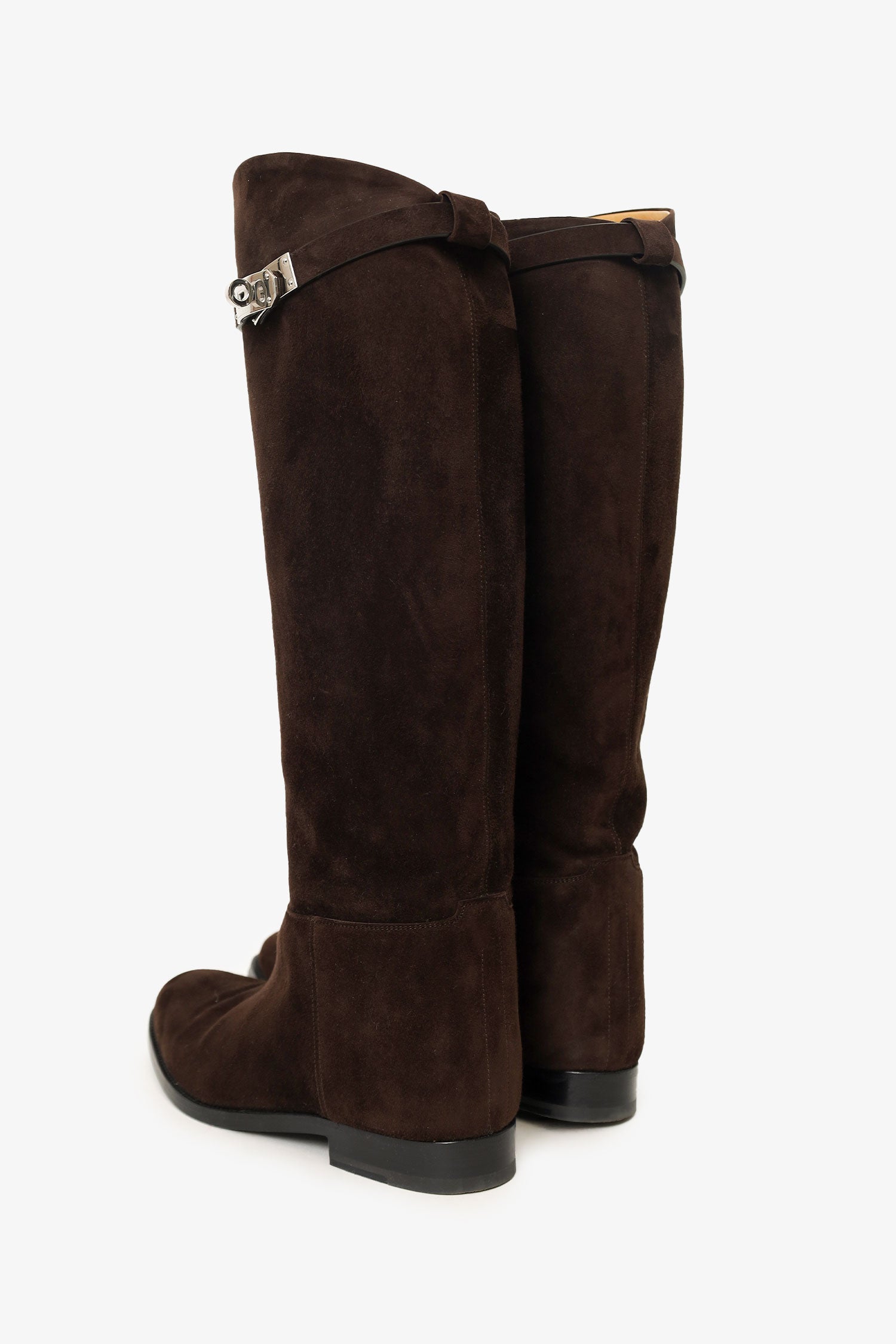 Hermes Brown Suede 'Jumping' Riding Boots Size 39