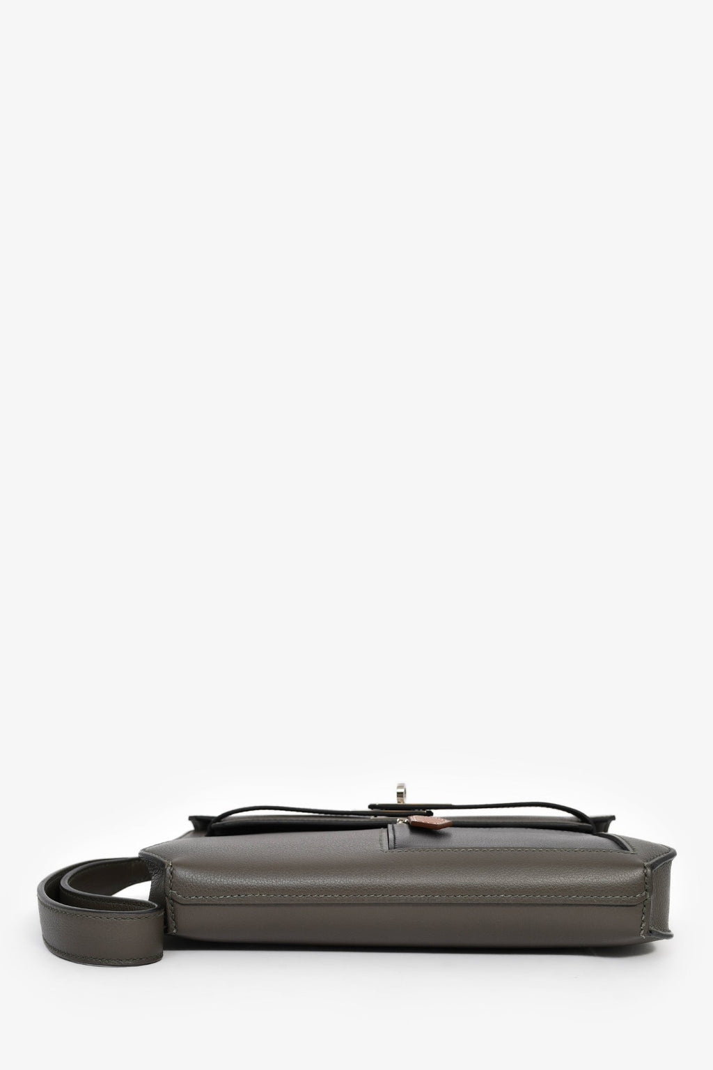 Hermès 2022 Vert De Gris/Black Leather Kelly Dépêches 25 Pouch