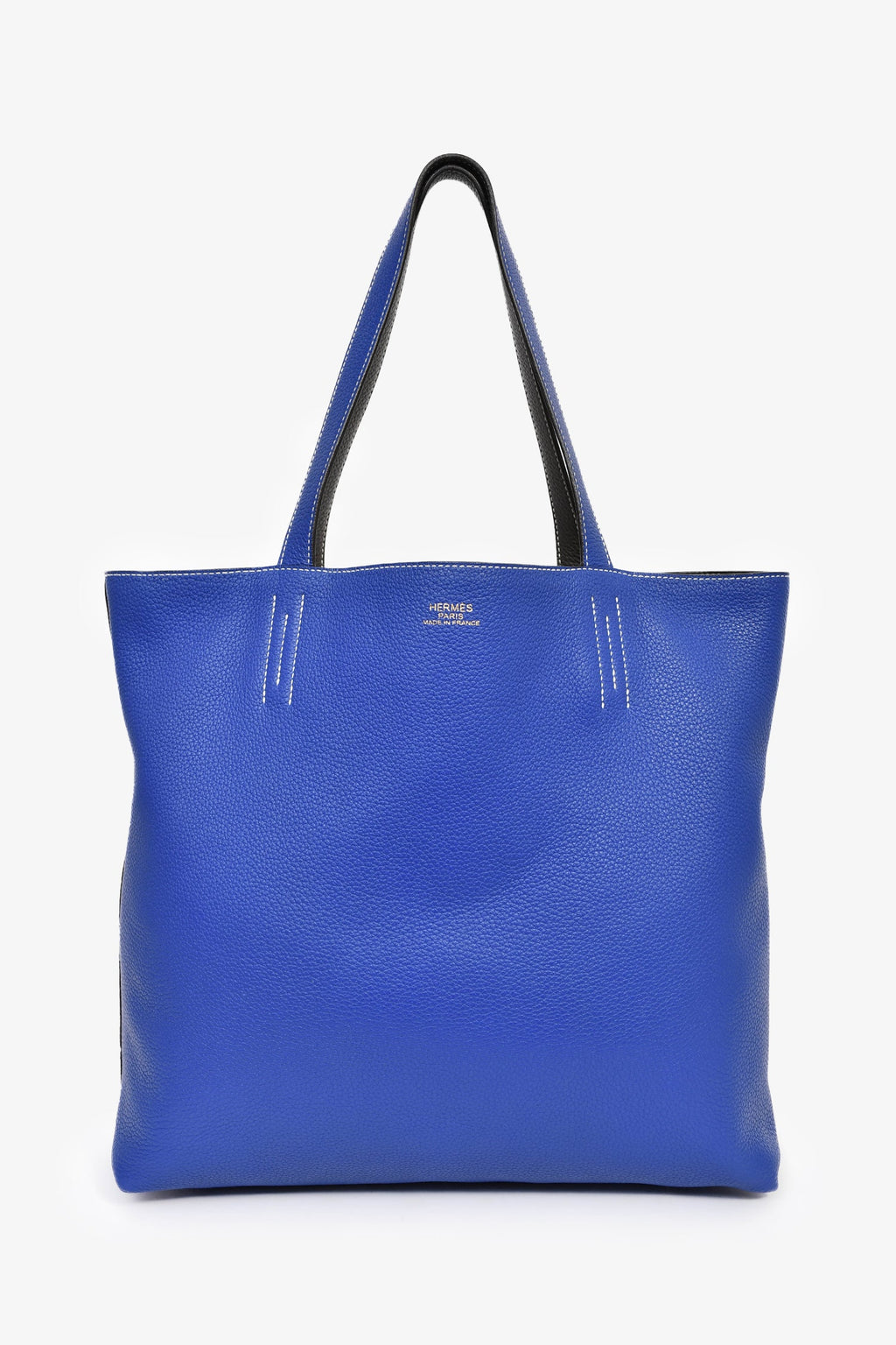 Hermès Blue/Grey Leather Reversible Tote