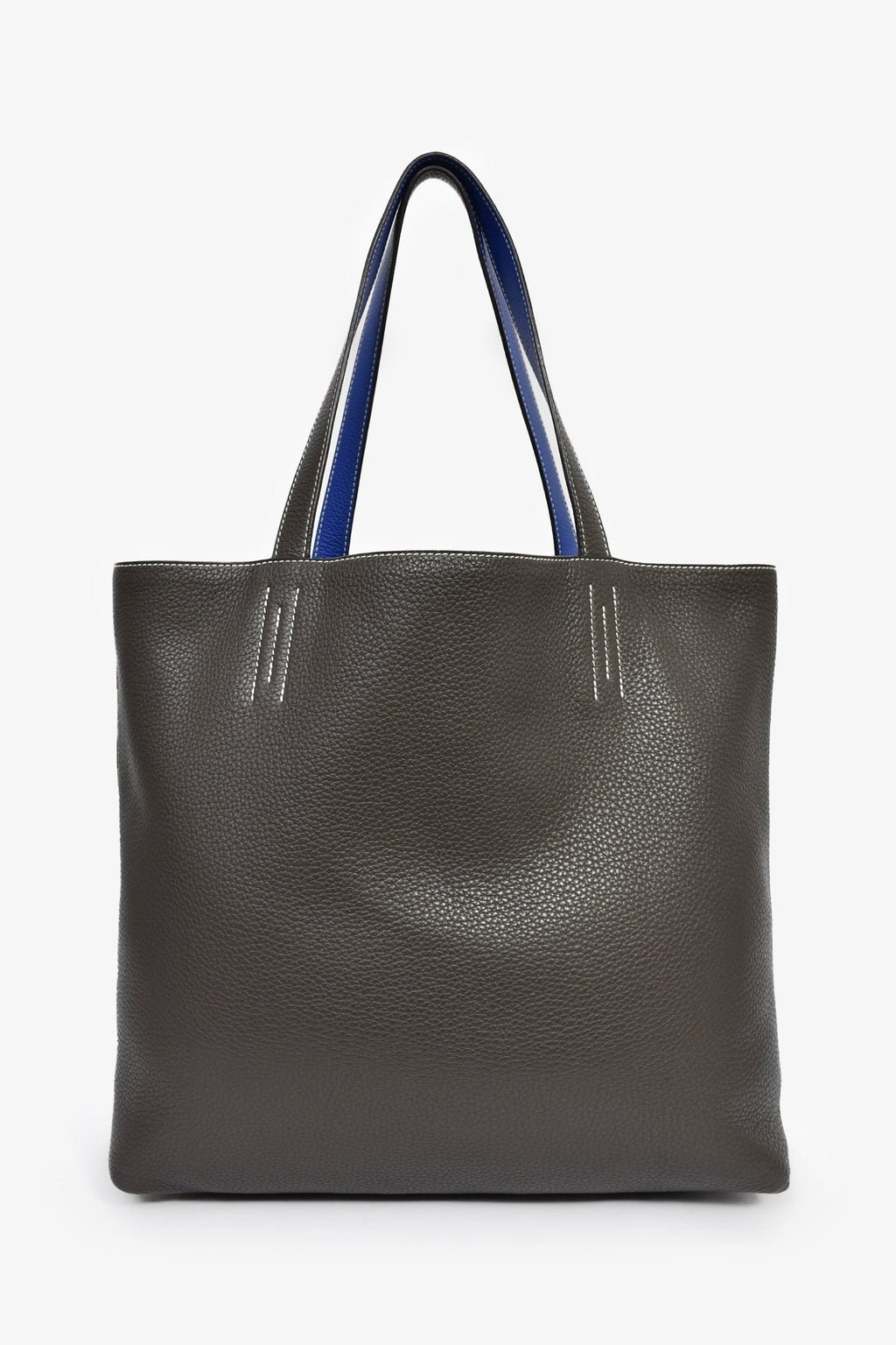 Hermès Blue/Grey Leather Reversible Tote