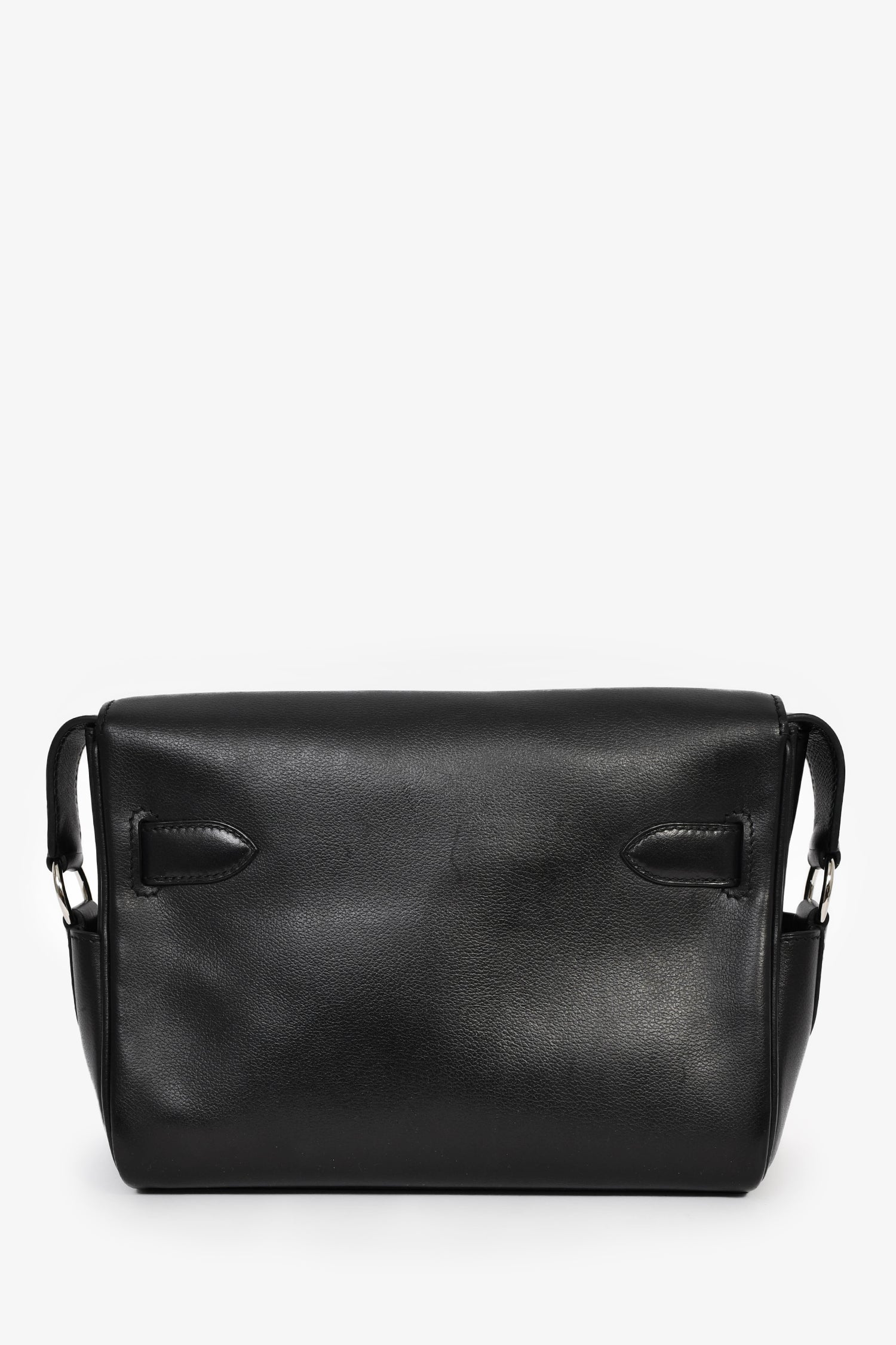 Hermès 2025 Black Leather Kelly PM Messenger Bag