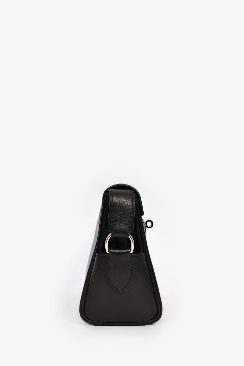 Hermès 2025 Black Leather Kelly PM Messenger Bag