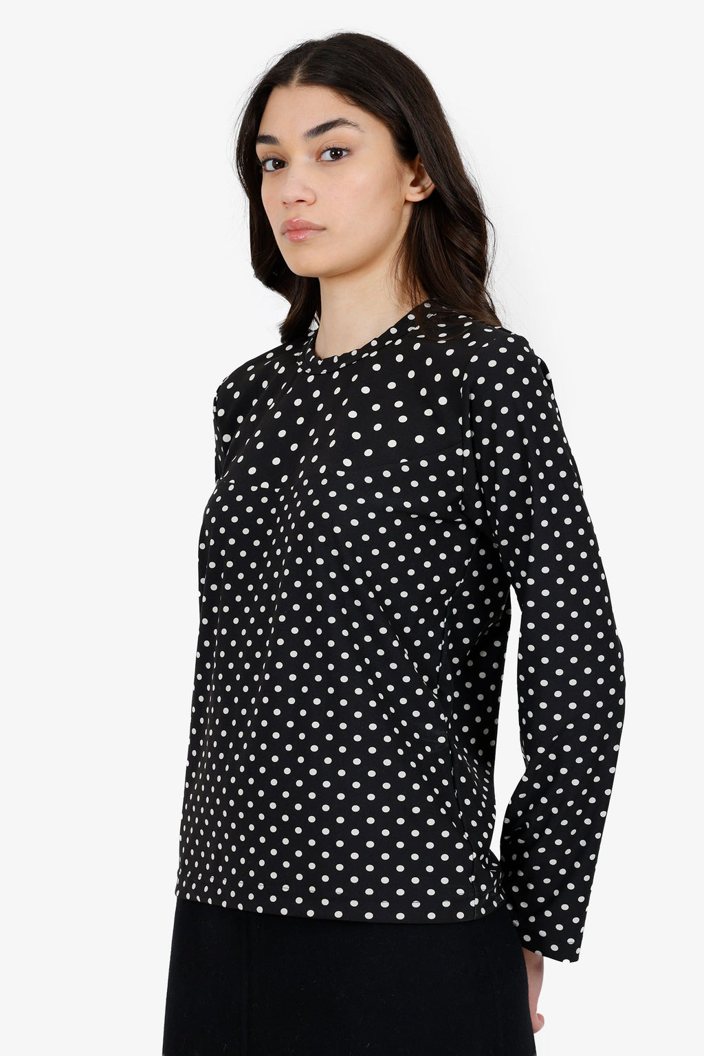 Comme Des Garcon Black Polka Dot Long Sleeve Size M