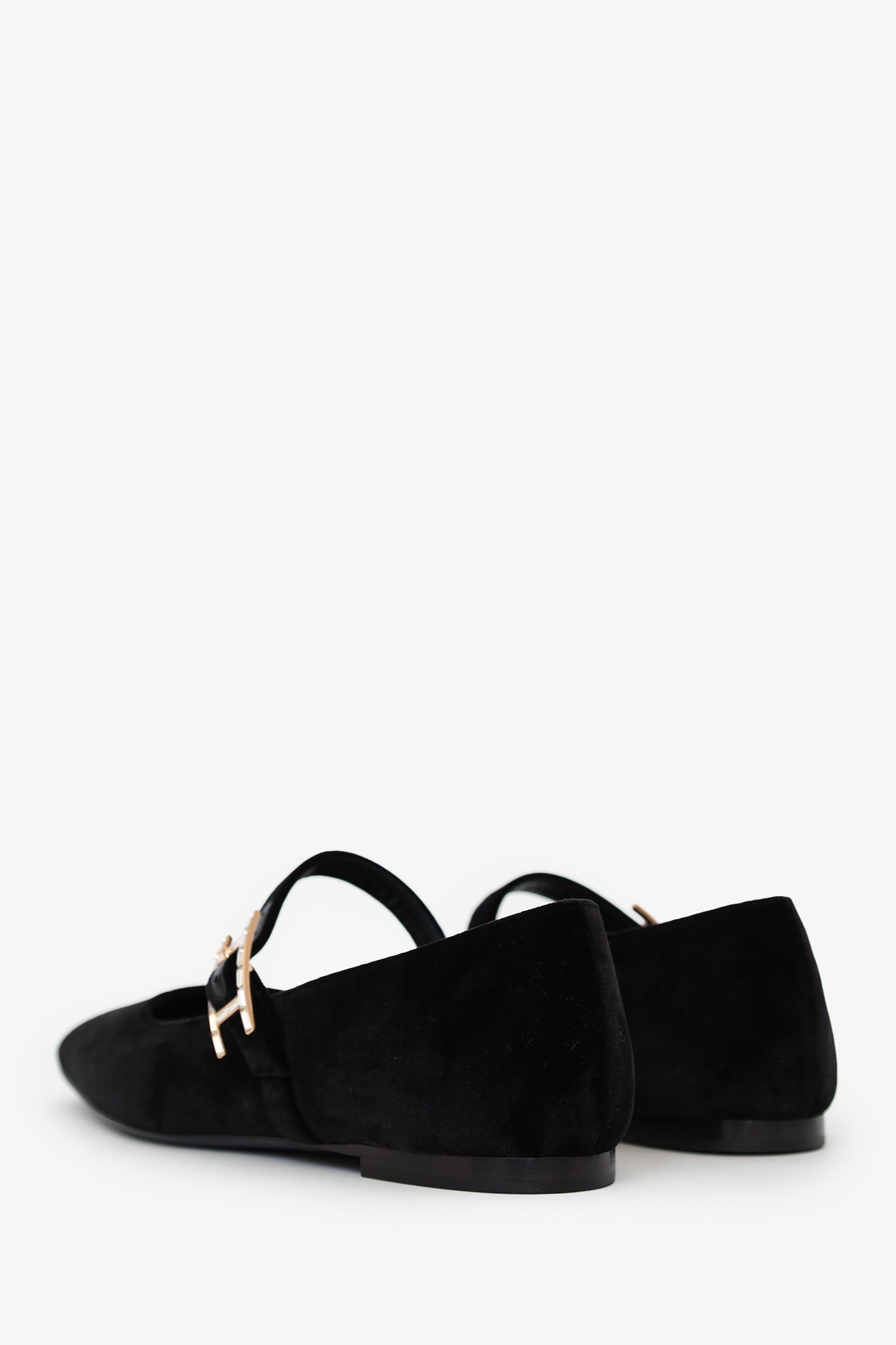 Hermès Black Velvet Jane Ballet Flat Size 37.5