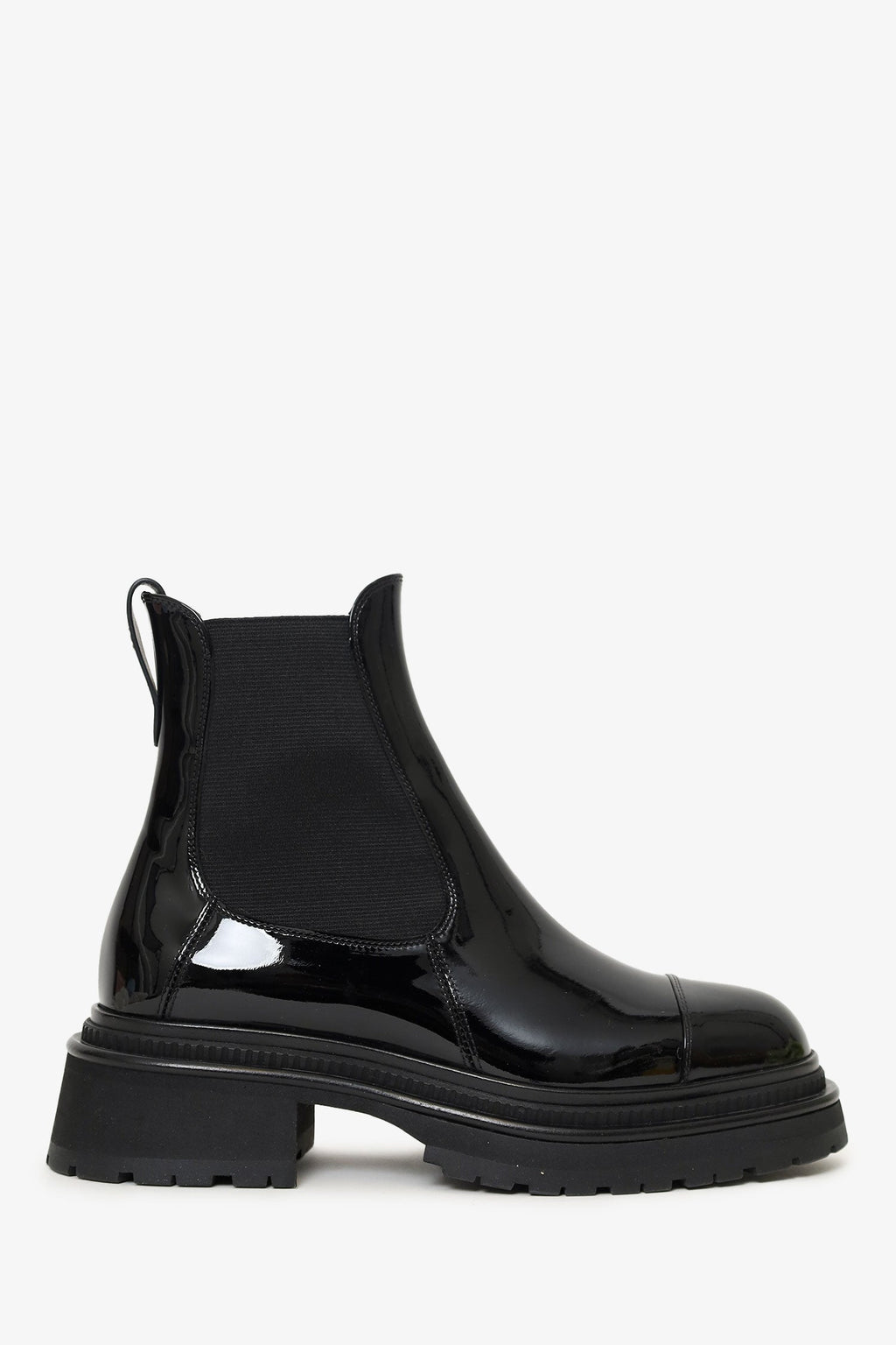 Pre-Loved Chanel™ Black Patent Leather Chelsea Boots Size 37.5