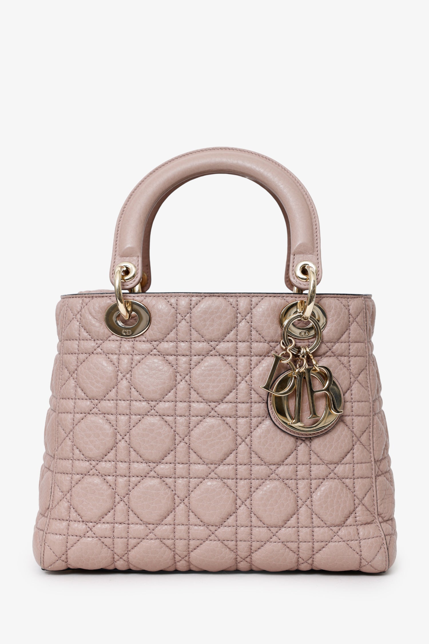 Christian Dior 2017 Powder Pink Supple Medium Lady Dior with Strap