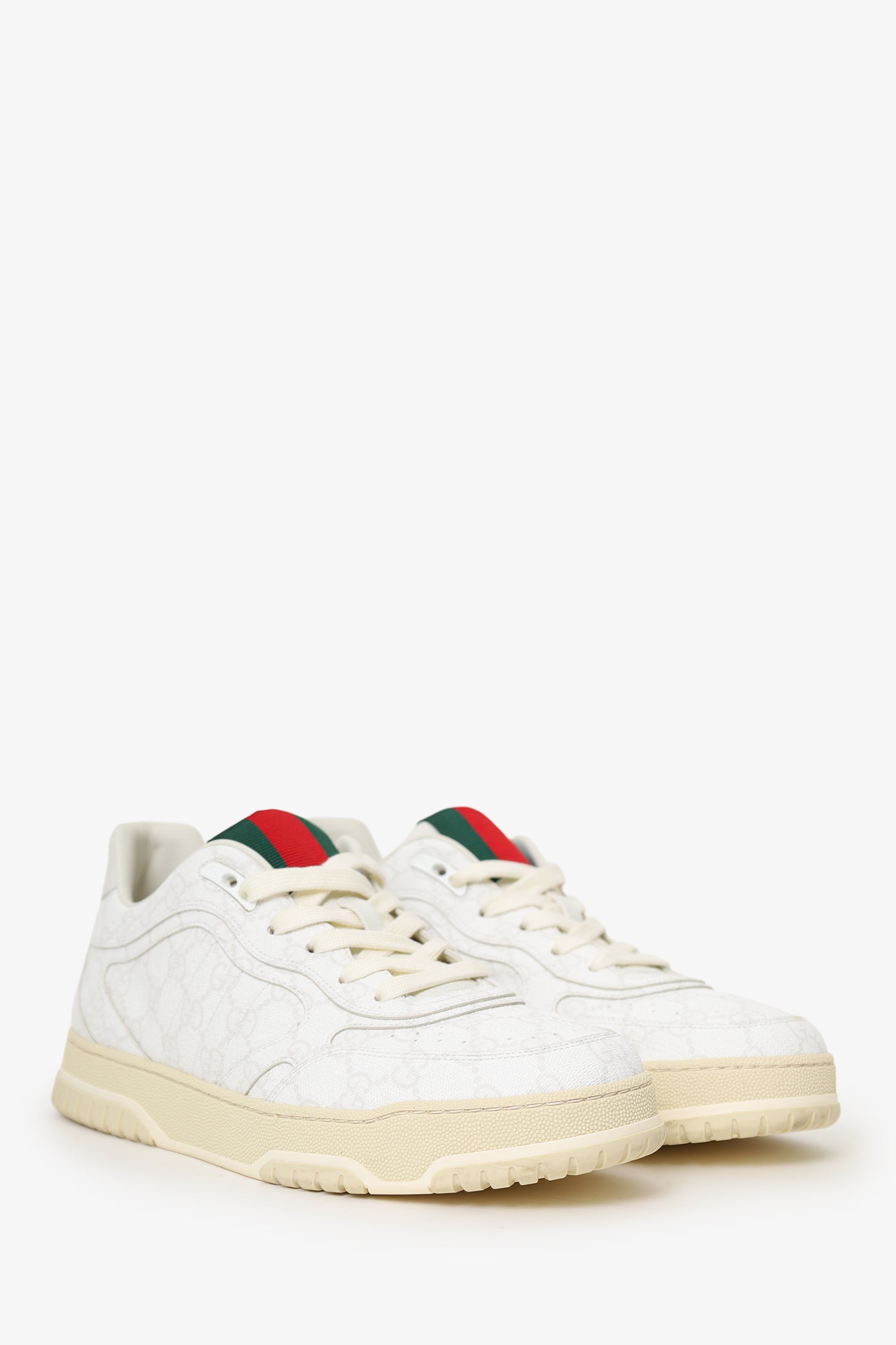Gucci White GG Canvas Re-Web Sneakers Size 42 Mens