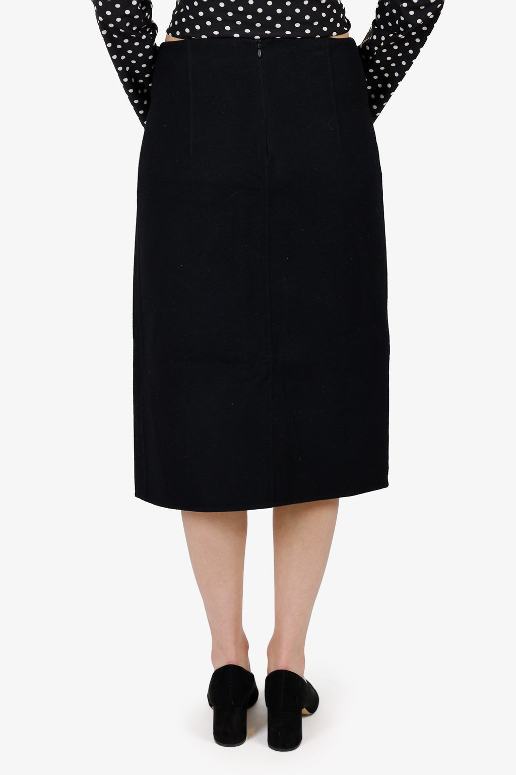 Bottega Veneta Black Cashmere Pencil Skirt With Slip Size 40