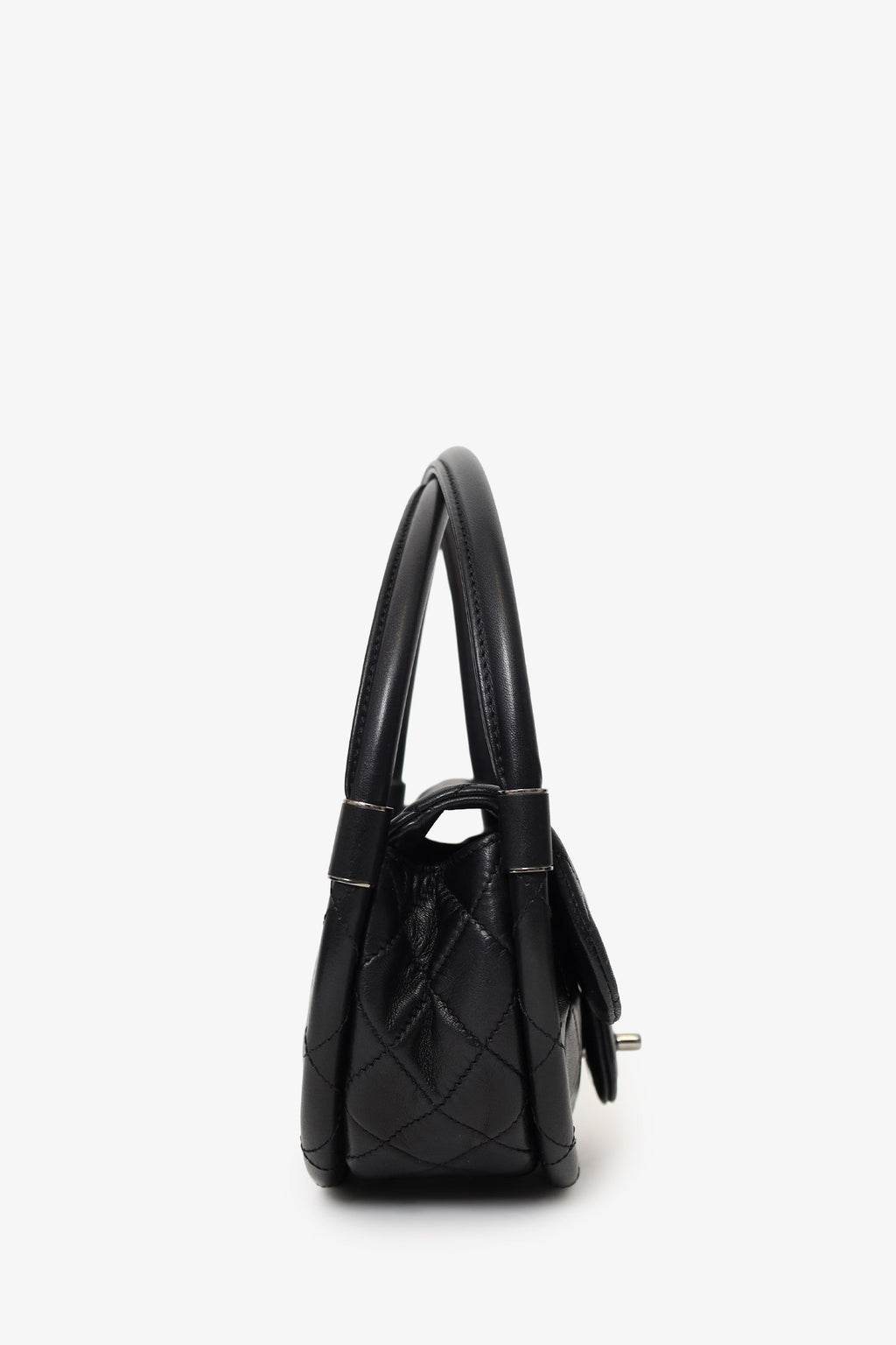 Pre-Loved Chanel™ Black Lambskin Hula Hoop 20 Handbag