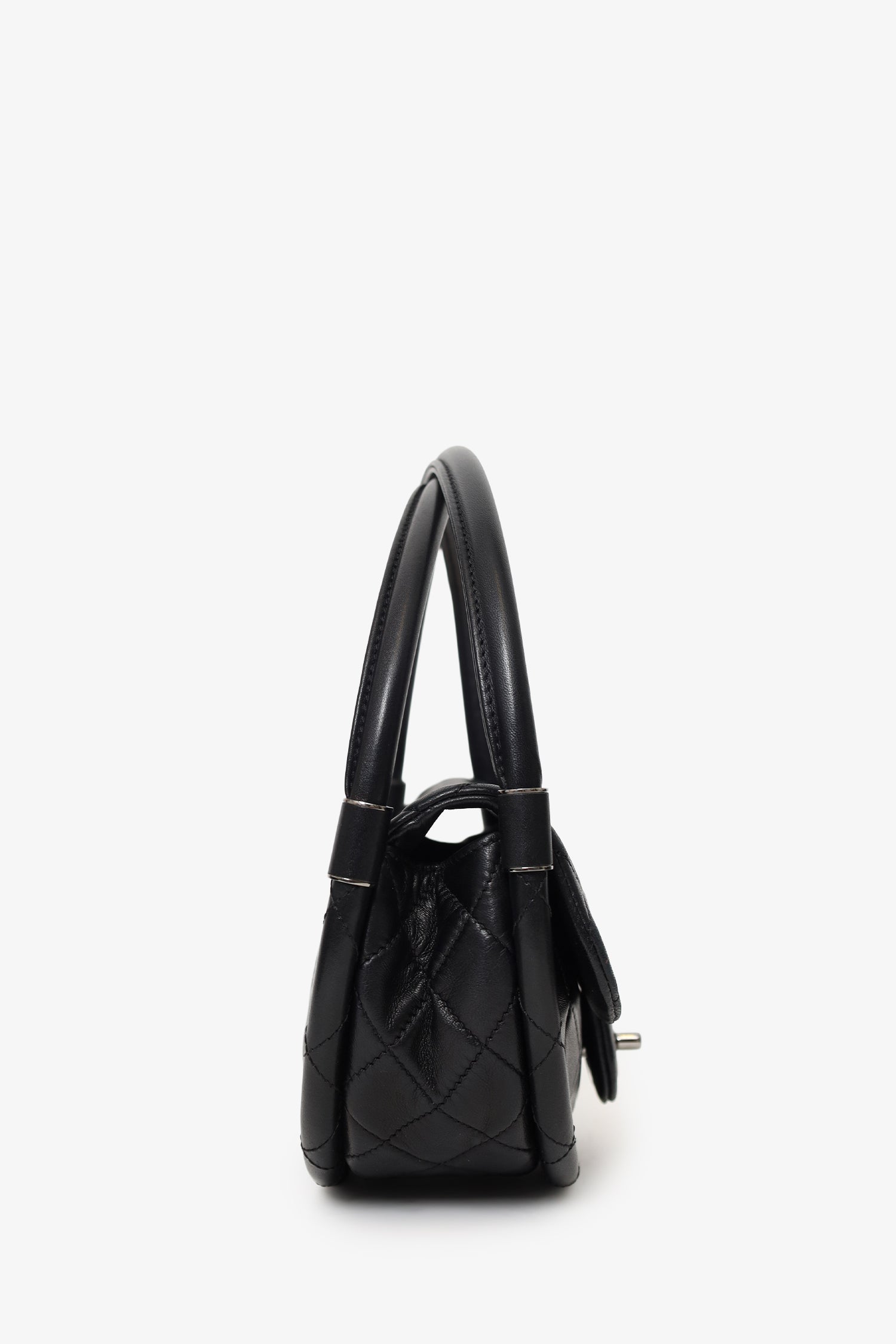 Pre-Loved Chanel™ Black Lambskin Hula Hoop 20 Handbag