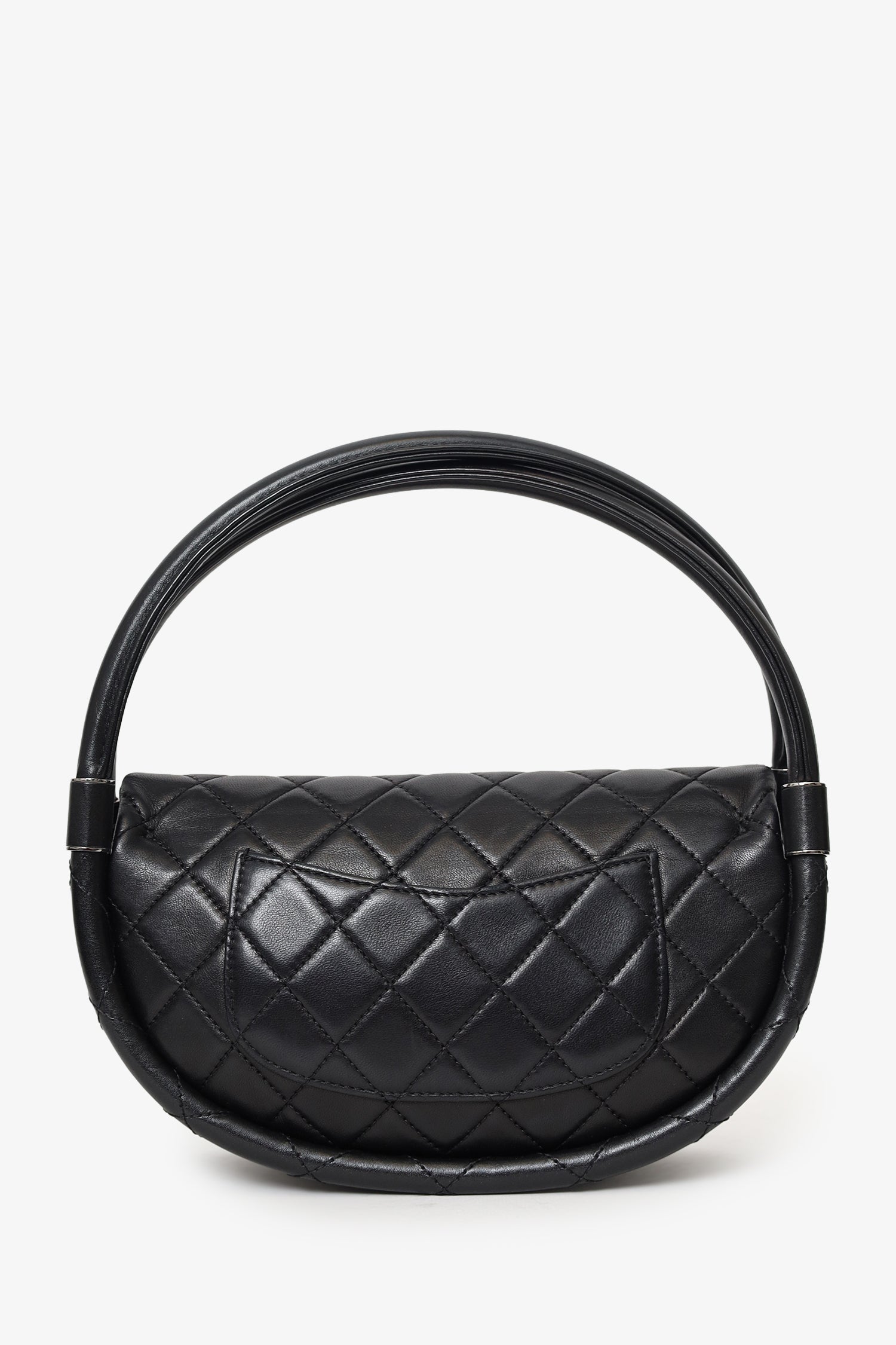 Pre-Loved Chanel™ Black Lambskin Hula Hoop 20 Handbag