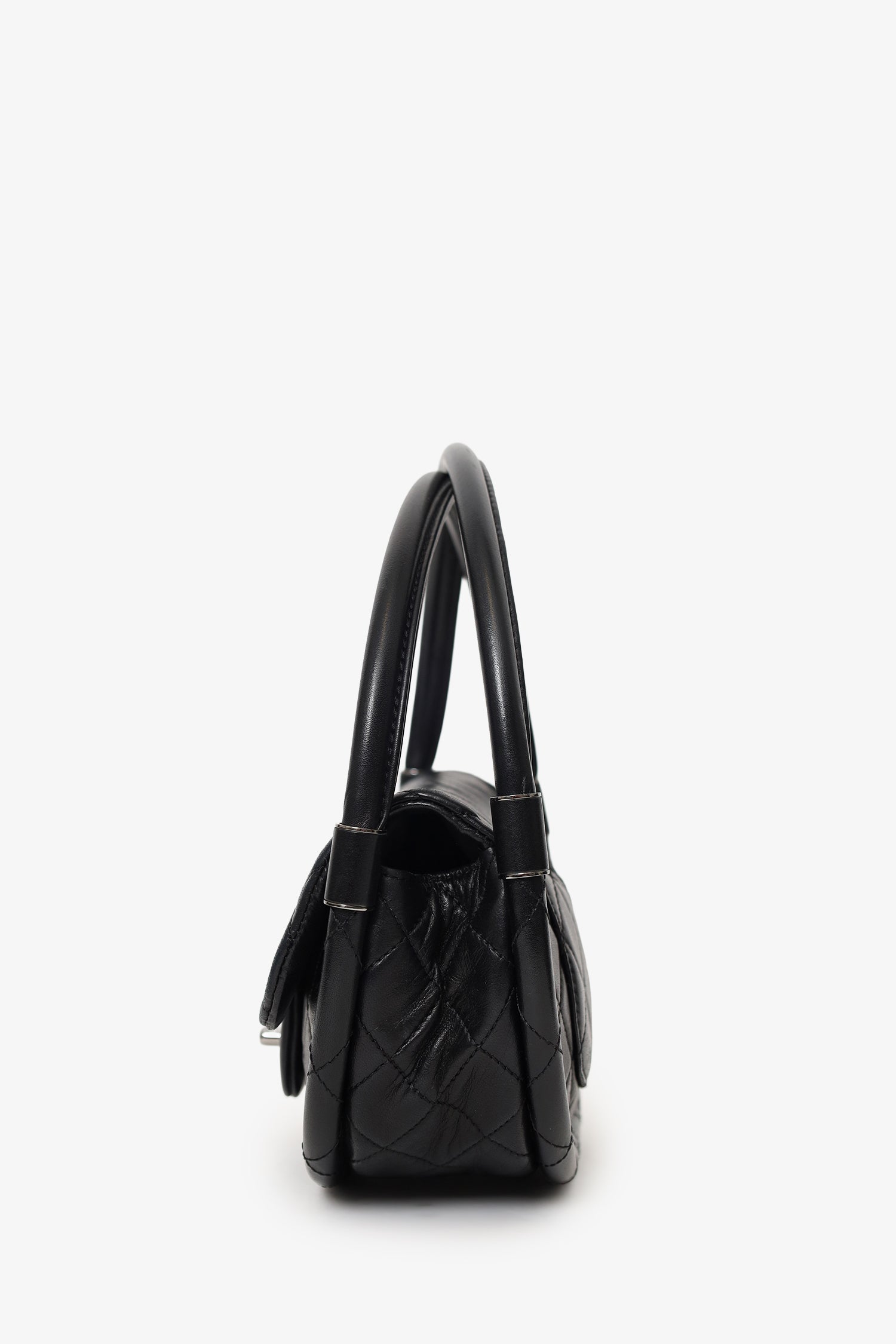Pre-Loved Chanel™ Black Lambskin Hula Hoop 20 Handbag