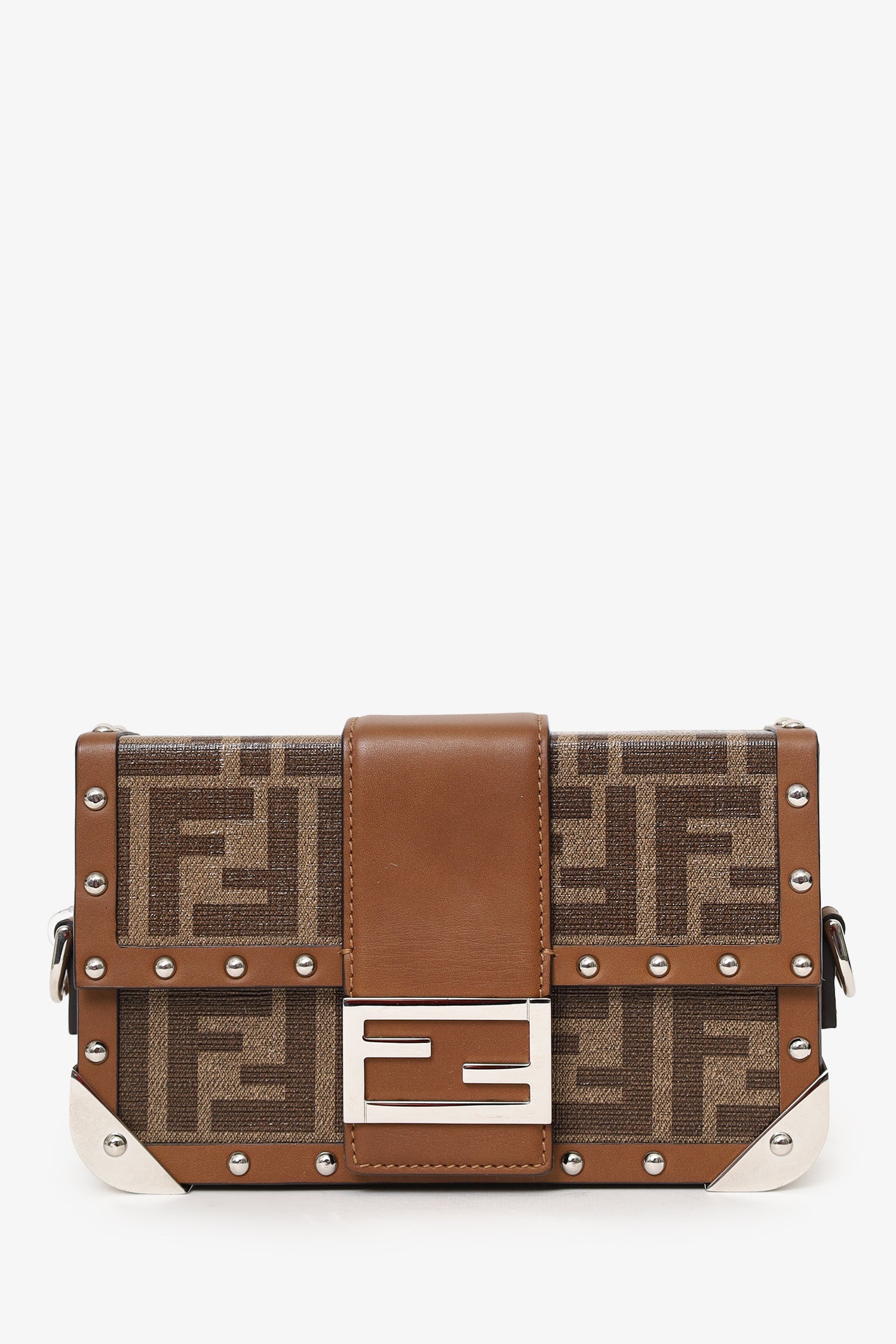 Fendi 2020 Brown FF 1974 Baguette Trunk Bag