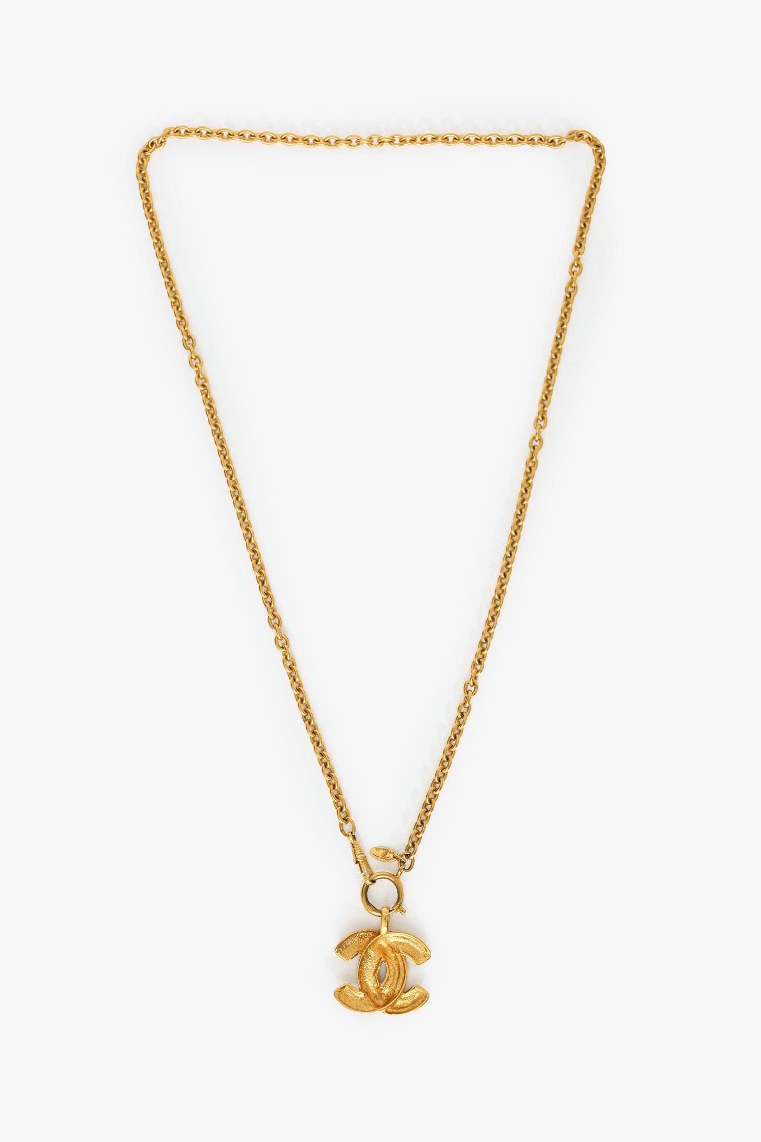 Pre-Loved Chanel™ Vintage Gold-tone CC Pendant Necklace