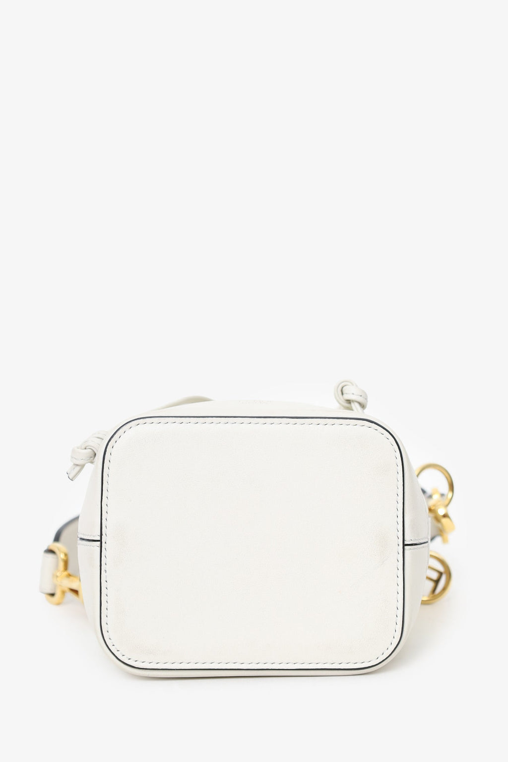 Fendi White Zucca Print Vinyl/Leather Mon Tresor Mini Bucket Bag
