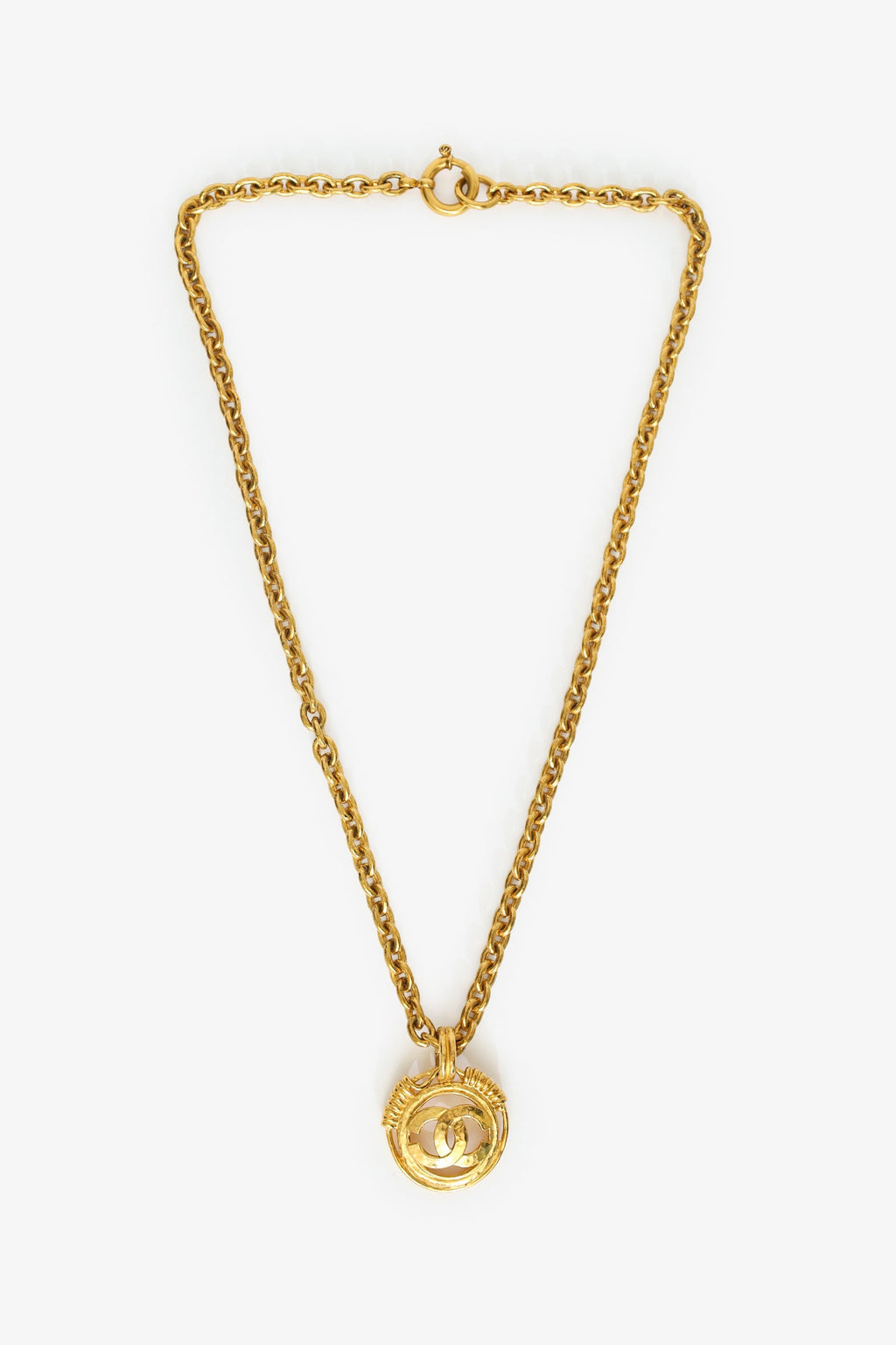 Pre-Loved Chanel™ Gold-tone 1994 Medallion CC Pendant Necklace