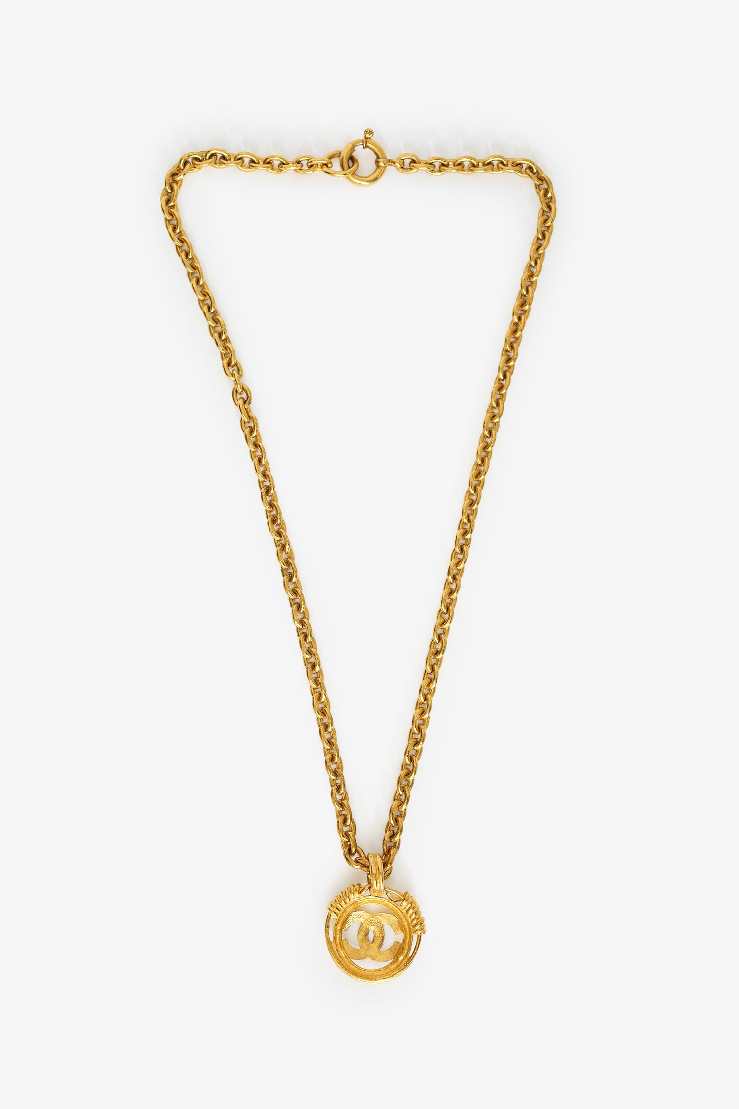 Pre-Loved Chanel™ Gold-tone 1994 Medallion CC Pendant Necklace