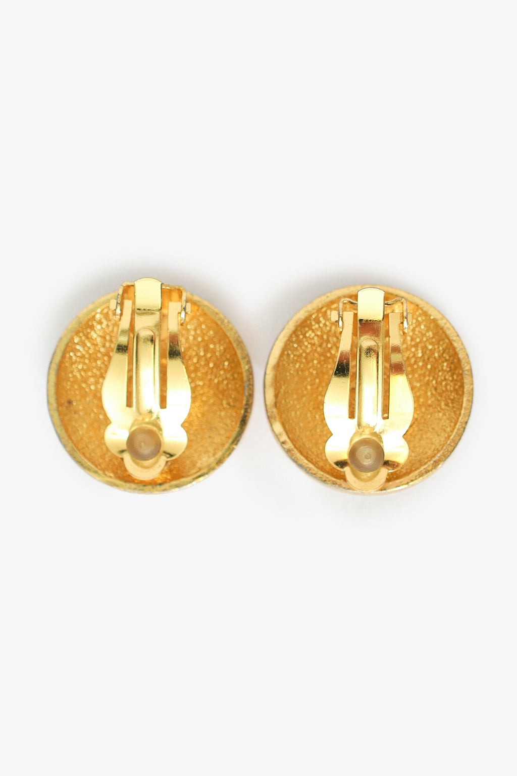 Pre-Loved Chanel™ Vintage Gold-tone CC Crystal Round Clip-on Earrings