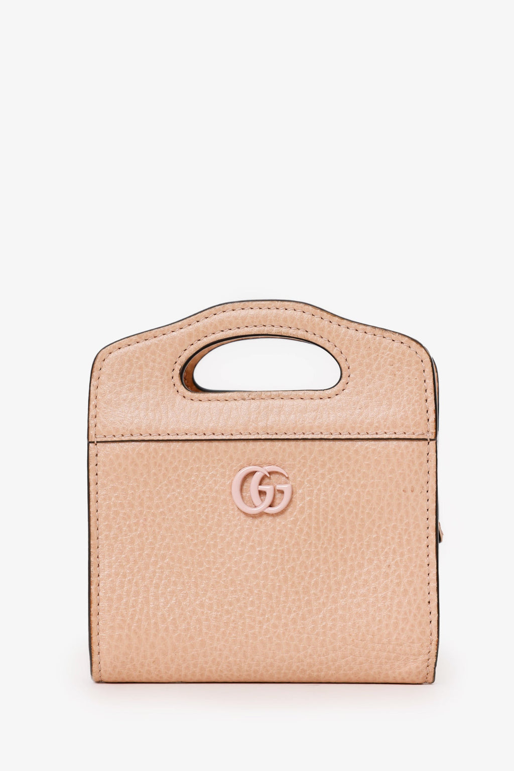 Gucci Beige Leather GG Marmont Mini  Holder With Chain