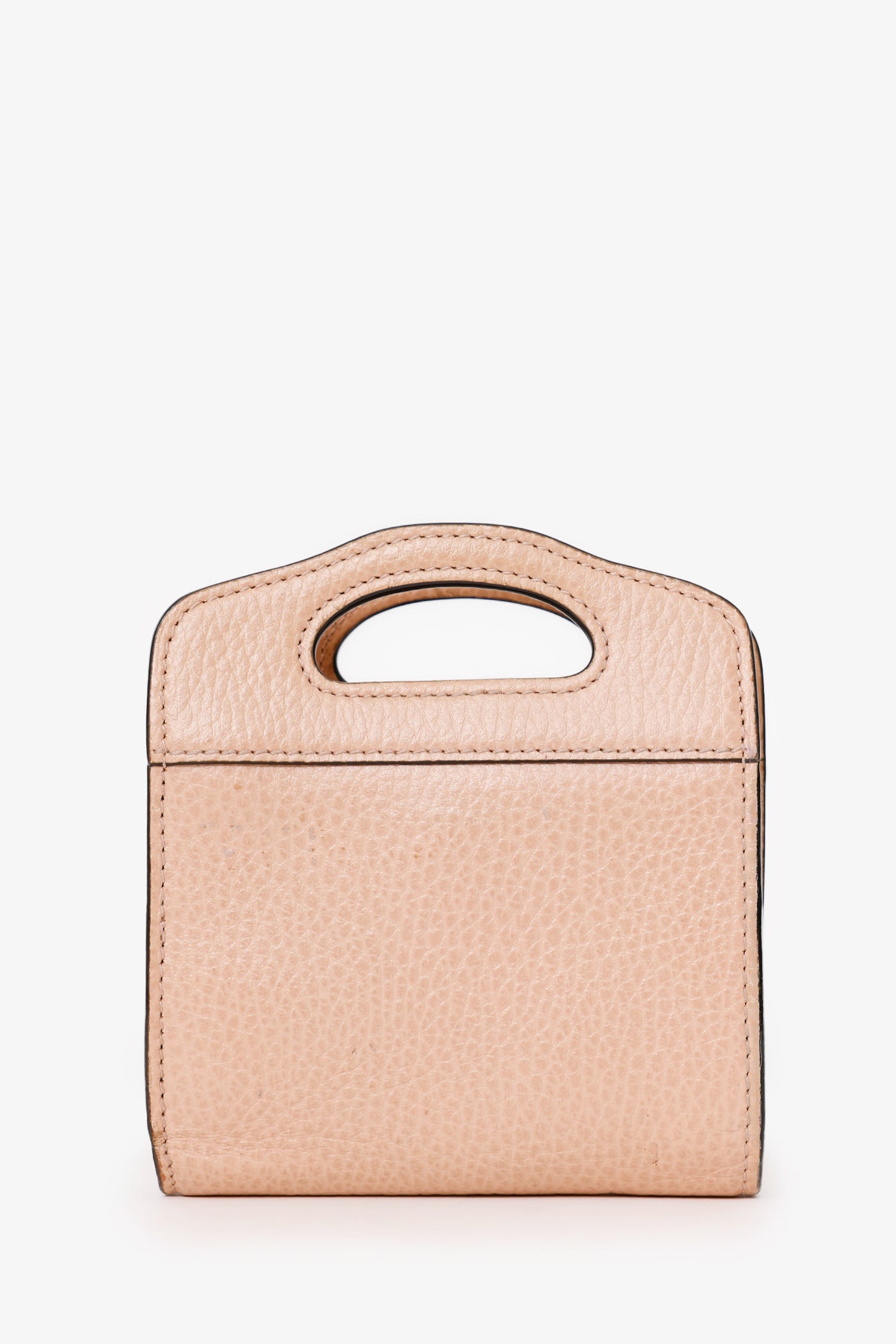 Gucci Beige Leather GG Marmont Mini  Holder With Chain