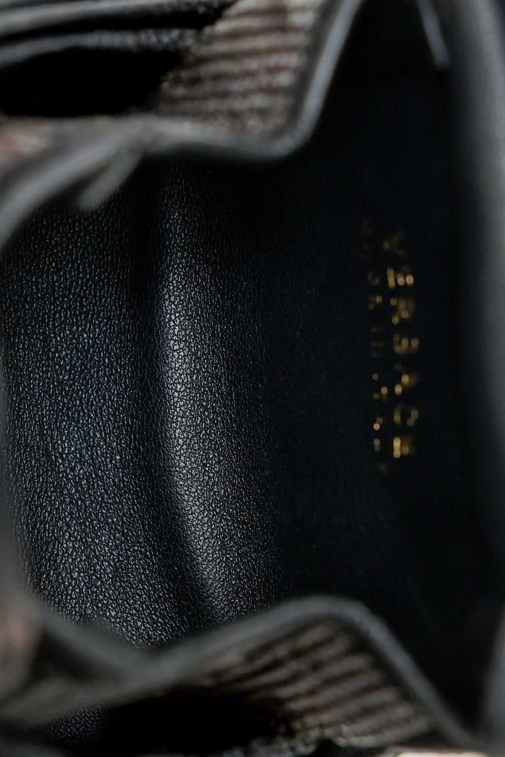 Versace Black Crystal Embellished Medusa Key Pouch