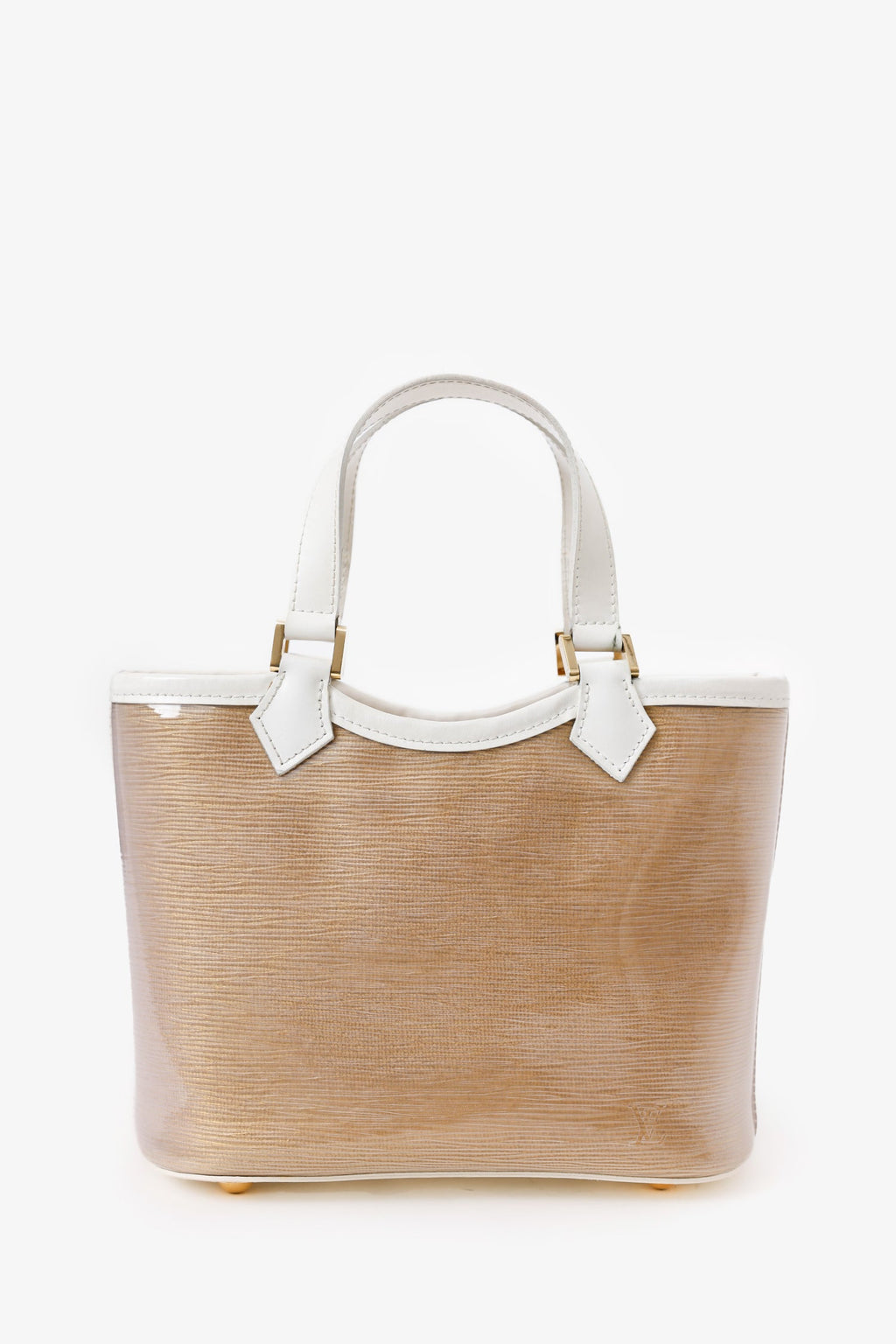 Louis Vuitton Vintage Beige/White Terry Cloth Mini Lagoon Tote Bag