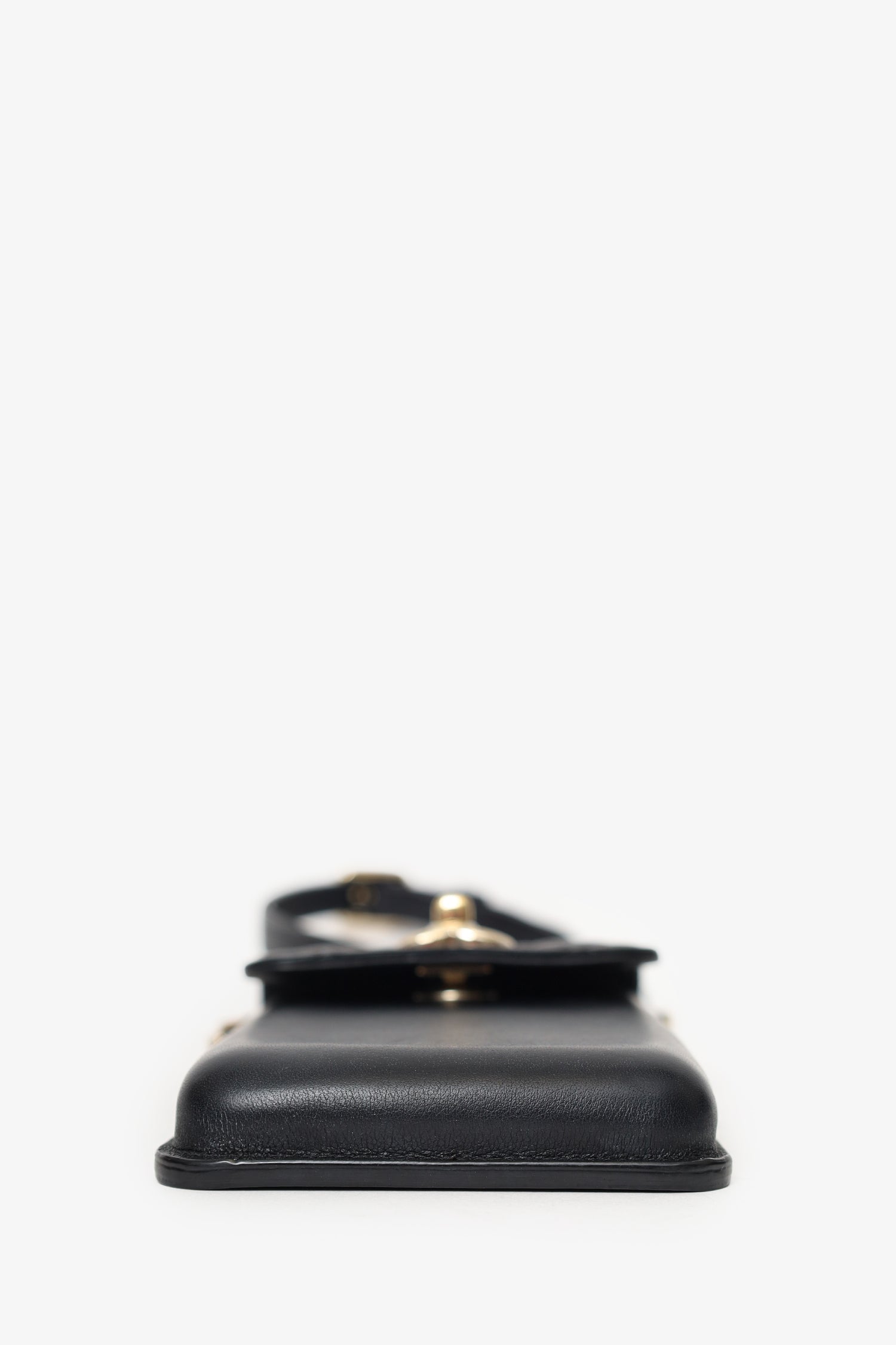 Pre-Loved Chanel™ Black Lambskin Matelasse Phone Holder Shoulder Bag