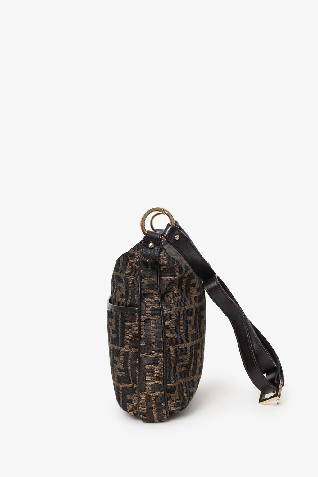 Fendi Vintage Brown Zucca Canvas Crossbody Bag